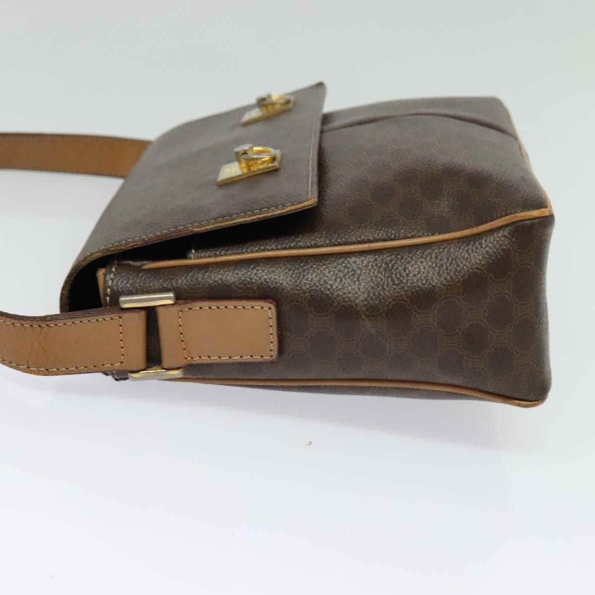 Celine CELINE Macadam Canvas Shoulder Bag Pvc Leather Brown Gold Size ONE SIZE - 4 Thumbnail