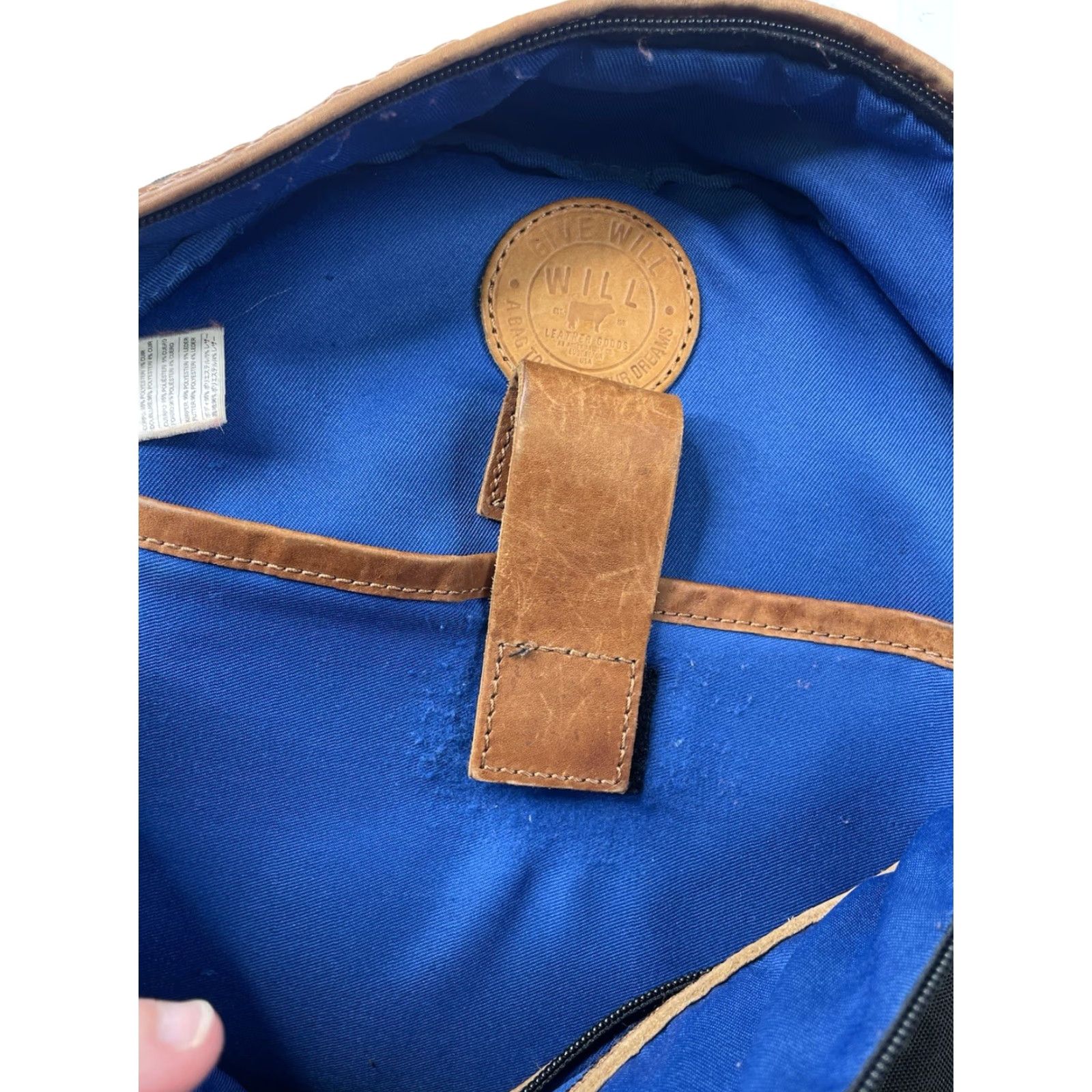 Vintage Will Leather Goods Canvas Campus Backpack BLACK Bag Leather 600-Denier Polyester Large Unisex Adult Size ONE SIZE - 2 Thumbnail