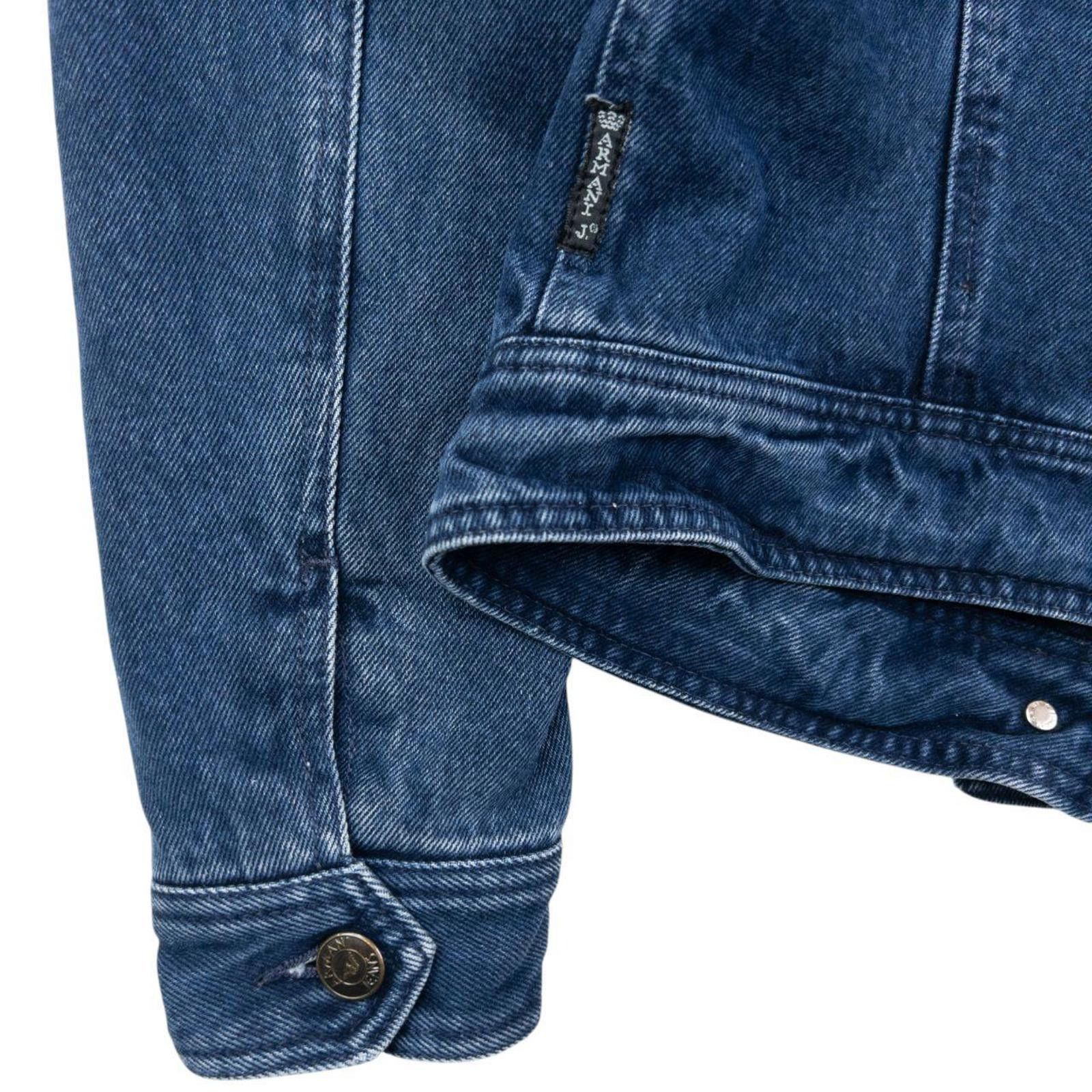 Other Vintage 90s Armani Jeans Fleece Lined Denim Jacket Womens M Size M / US 6-8 / IT 42-44 - 5 Thumbnail