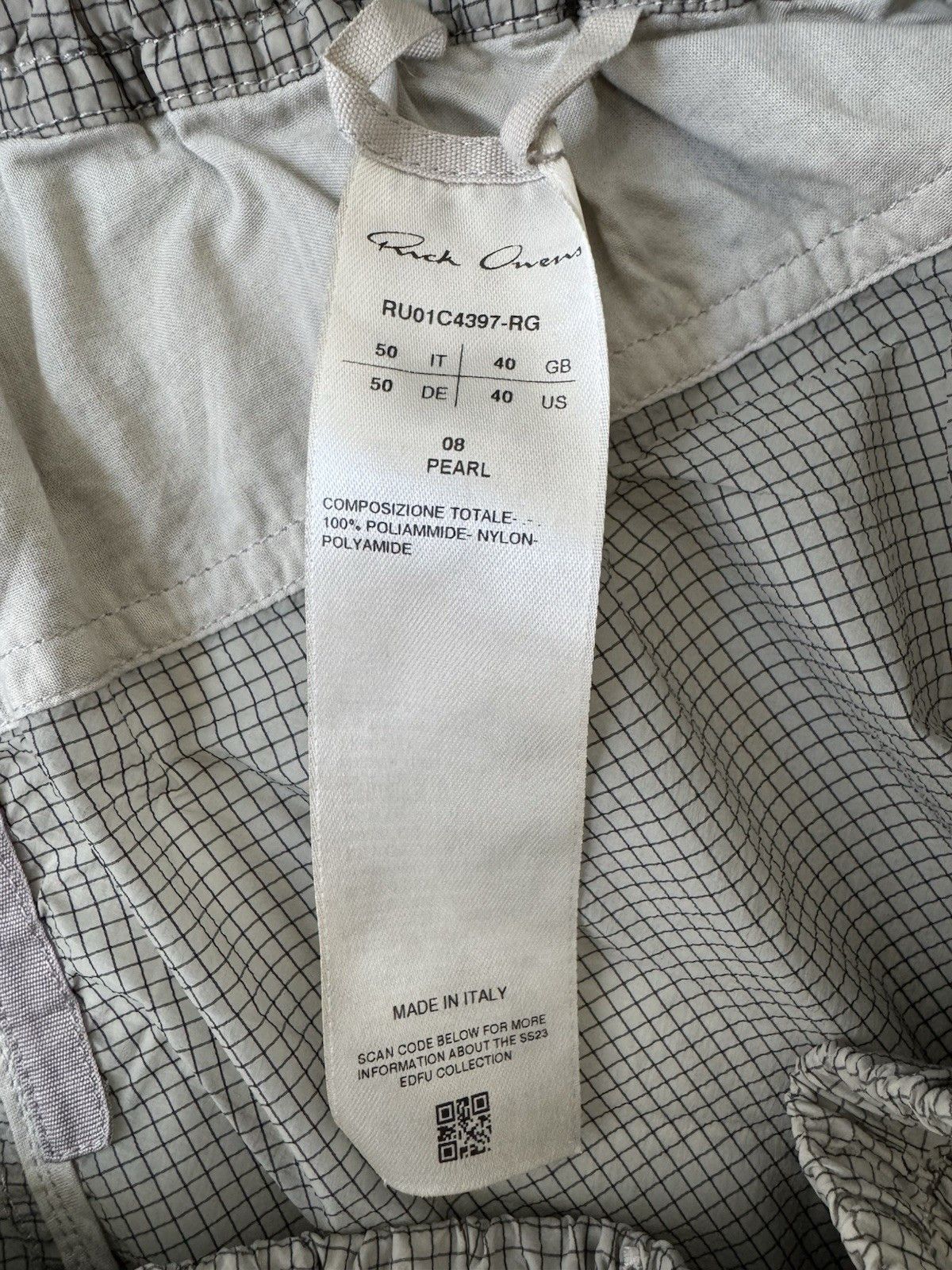 Rick Owens Rick Owens EDFU Nylon Ripstop Shorts SS23 Pearl Gray Size 50 Size US 40 / EU 56 - 5 Thumbnail