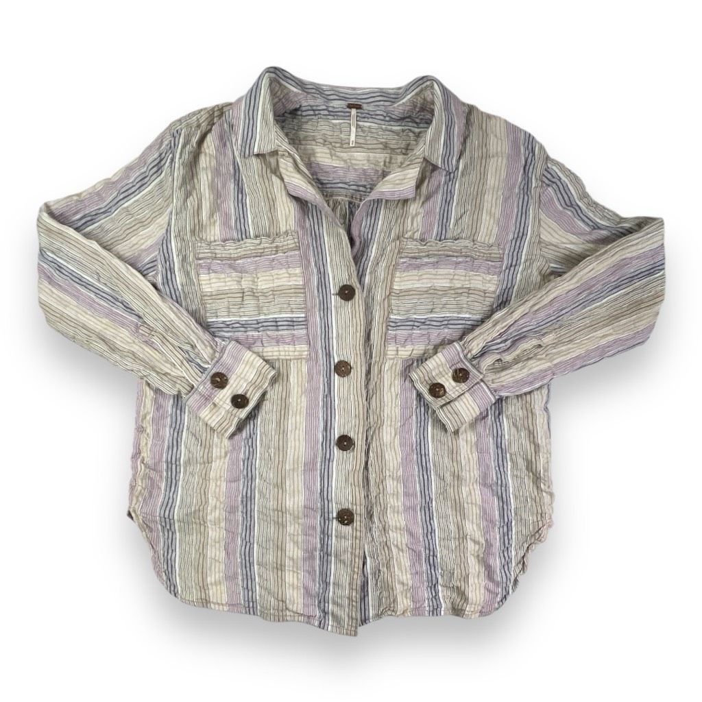 Free People Free People High Tide Multi Stripe Button Down Top Size Medi Size M / US 6-8 / IT 42-44 - 4 Thumbnail