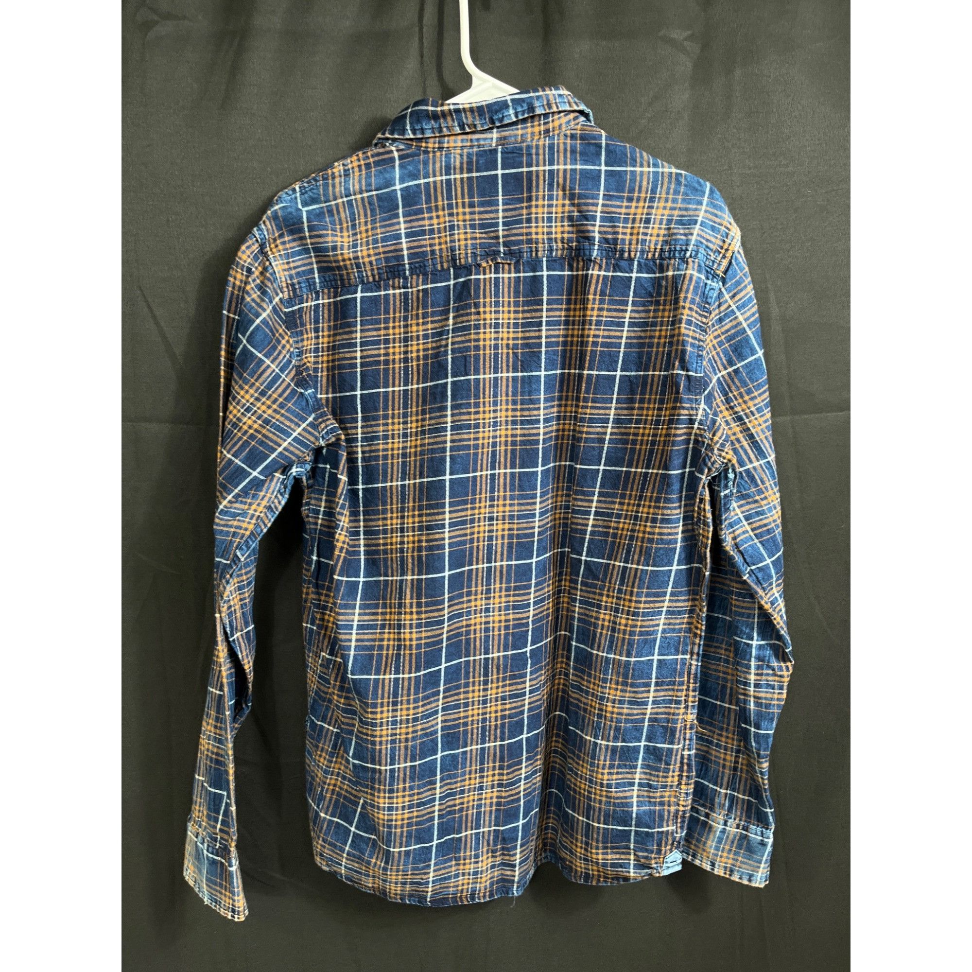 Designer Nickle And Iron SKU 7621 Mens Blue and Orange Long Sleeve Pl Size US L / EU 52-54 / 3 - 2 Thumbnail