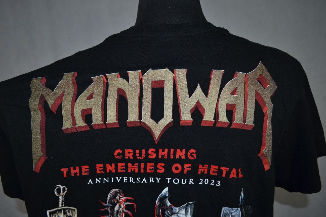 Band Tees × Vintage MANOWAR Crushing The Enemies Of Metal Anniversary Tour 2023 Size US L / EU 52-54 / 3 - 3 Thumbnail