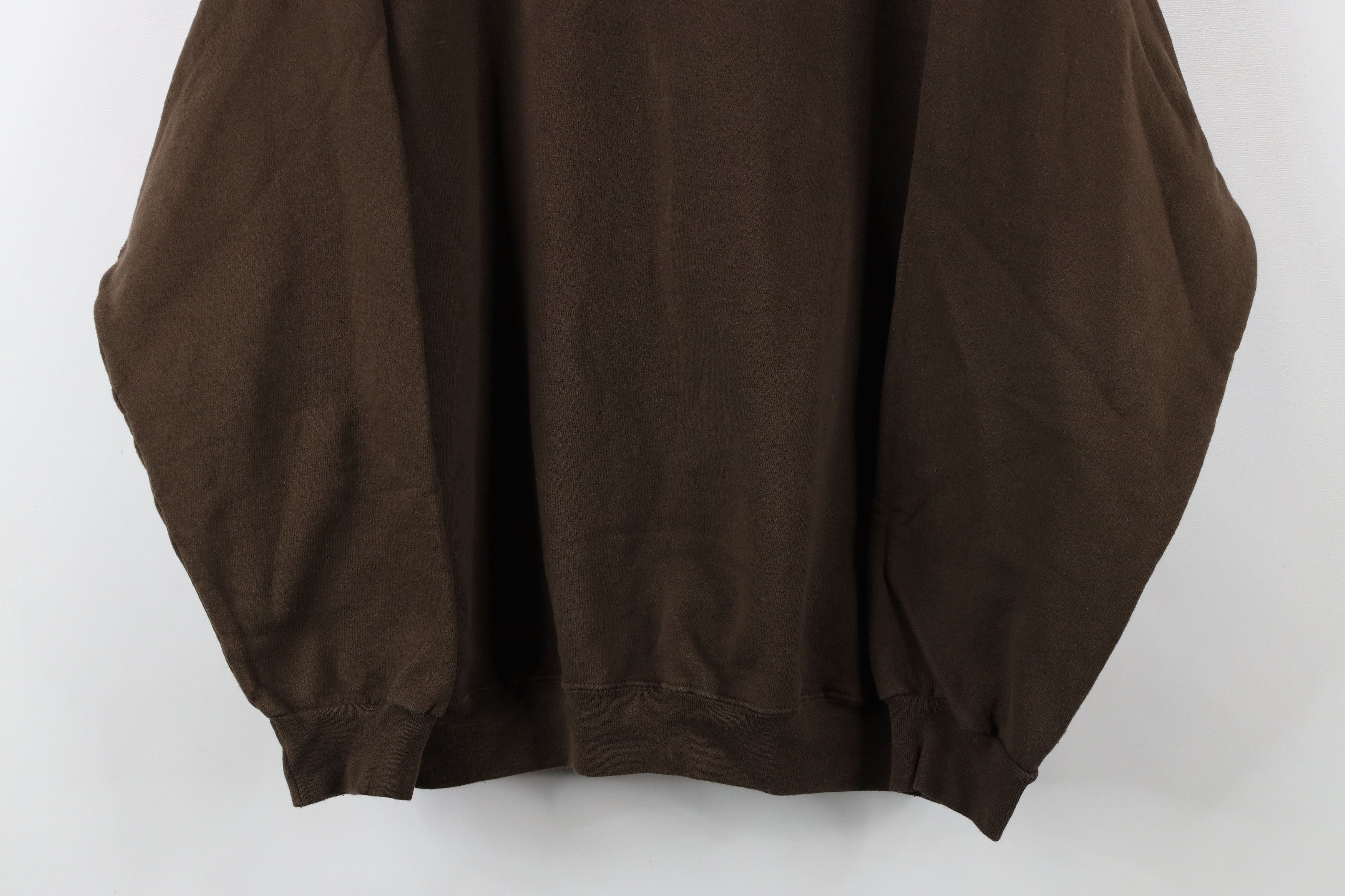 Vintage Vintage 90s Streetwear Faded Blank Crewneck Sweatshirt Brown Size US L / EU 52-54 / 3 - 3 Thumbnail