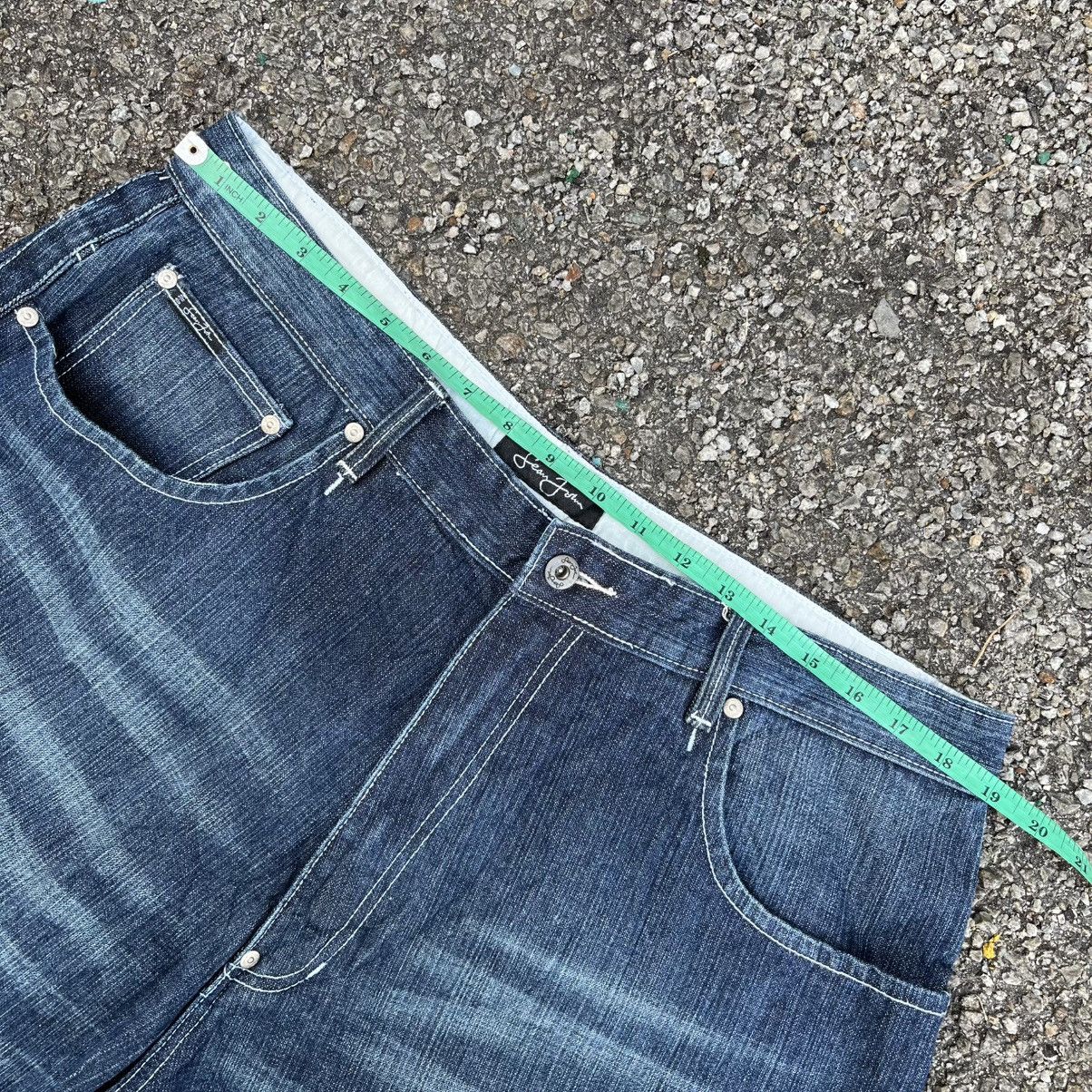 JNCO Jorts Sean John Y2K Skater Shorts Faded Washed Denim Size US 38 / EU 54 - 3 Thumbnail