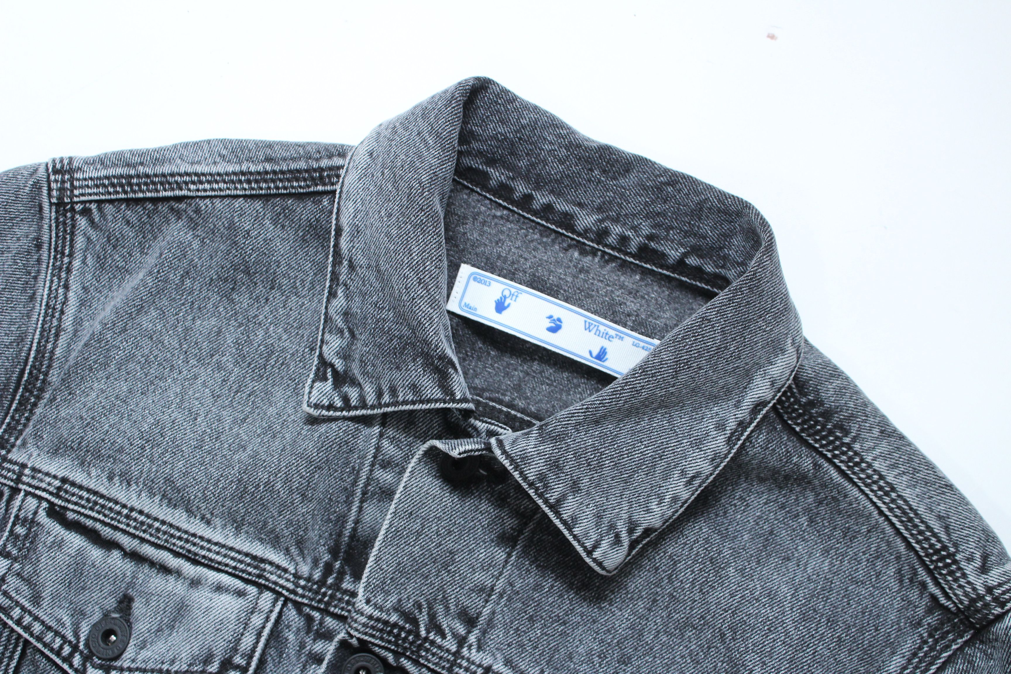 Off-White Off-White Logo Slim Fit Grey Denim Jacket Virgil Abloh Size US S / EU 44-46 / 1 - 7 Thumbnail