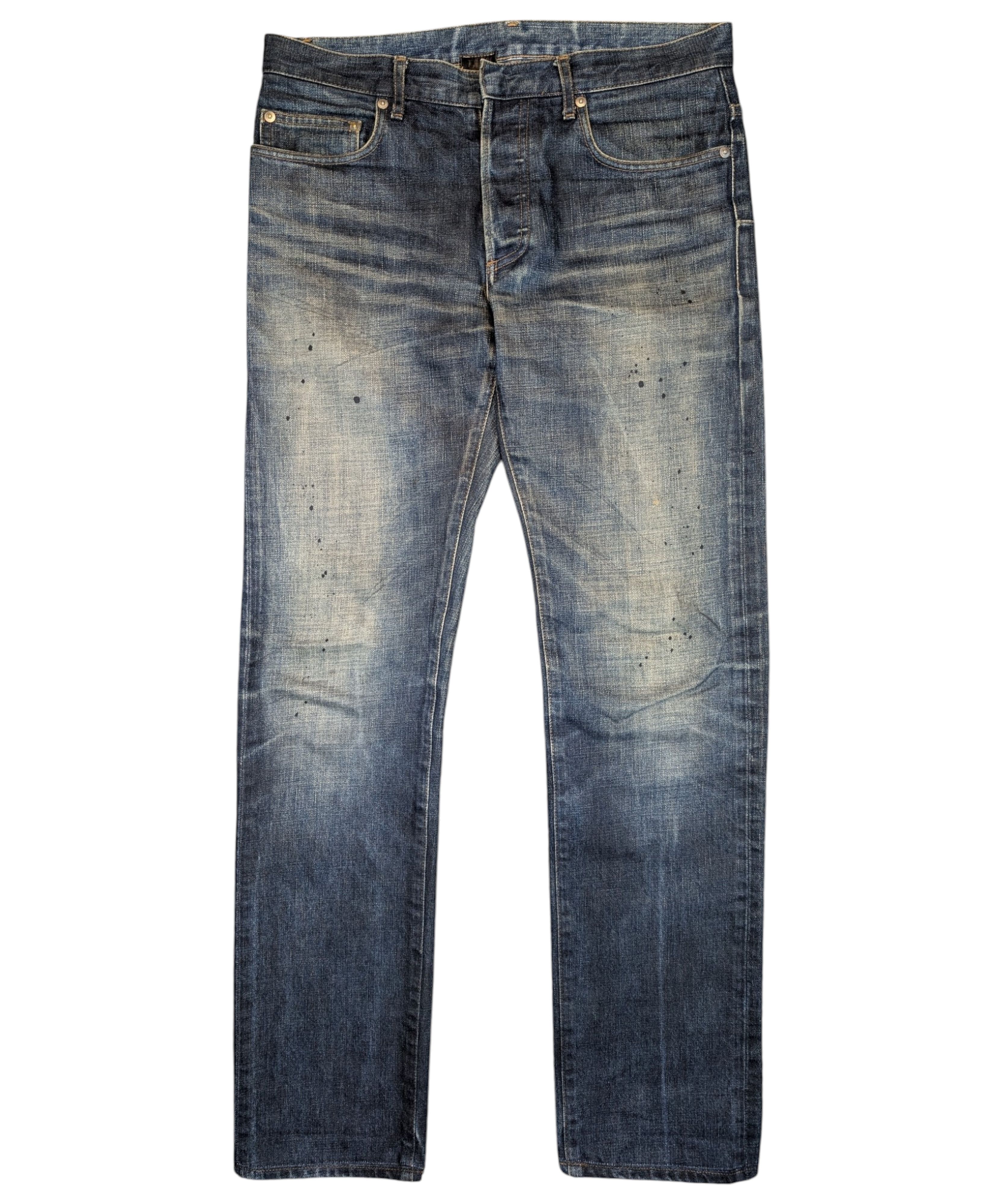 Dior Homme Paint Splatter Indigo Jeans Hedi Slimane FW05