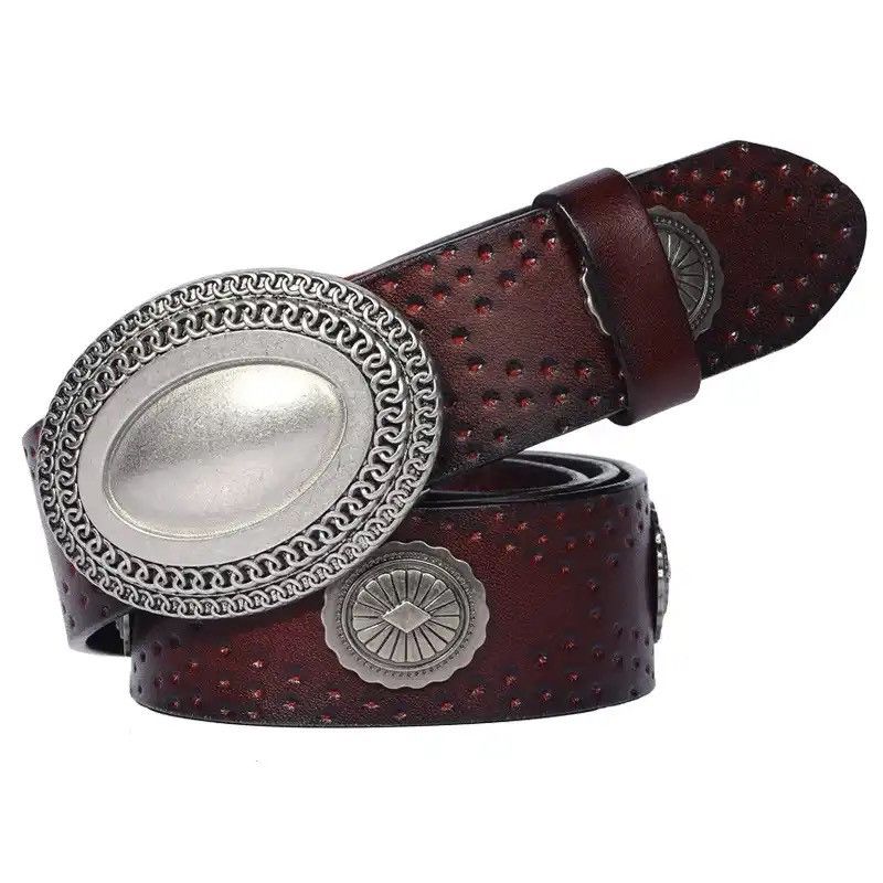 Japanese Brand × Vintage 3.8CM Heavy Metal Rivet Men Real Genuine Leather Size ONE SIZE - 2 Thumbnail