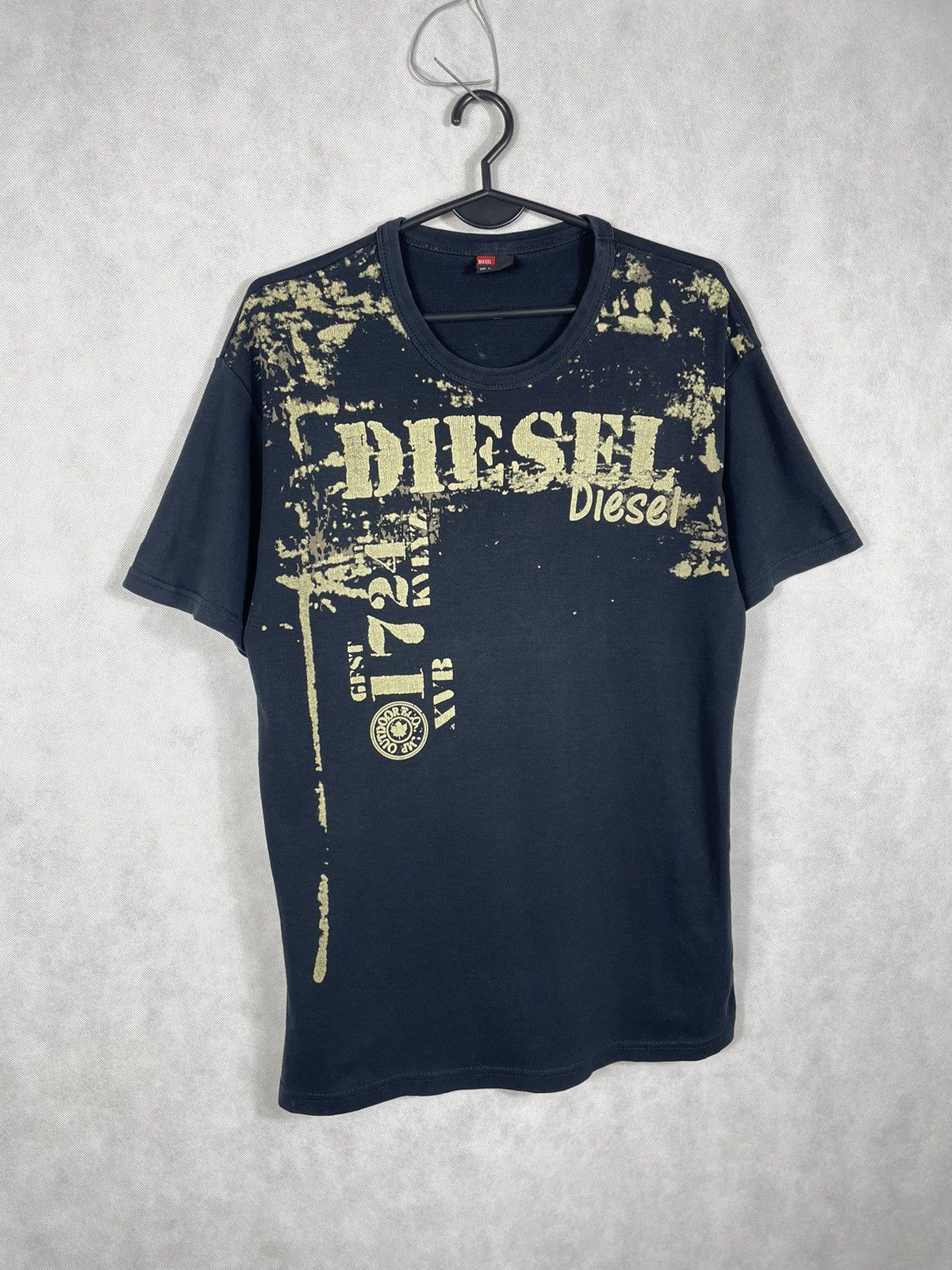Diesel 🔥 Diesel Spell Out Big Logo Navy T-Shirt Vintage 90s Tee Size US M / EU 48-50 / 2 - 3 Thumbnail