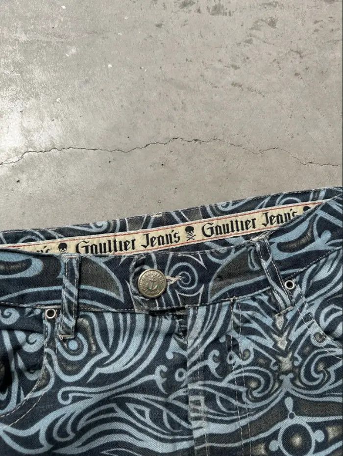 Jean Paul Gaultier Jean Paul Gaultier Jeans Graphic Tribal Denim Tattoo EX0124 Size 25" / US 0 / IT 36 - 7 Thumbnail