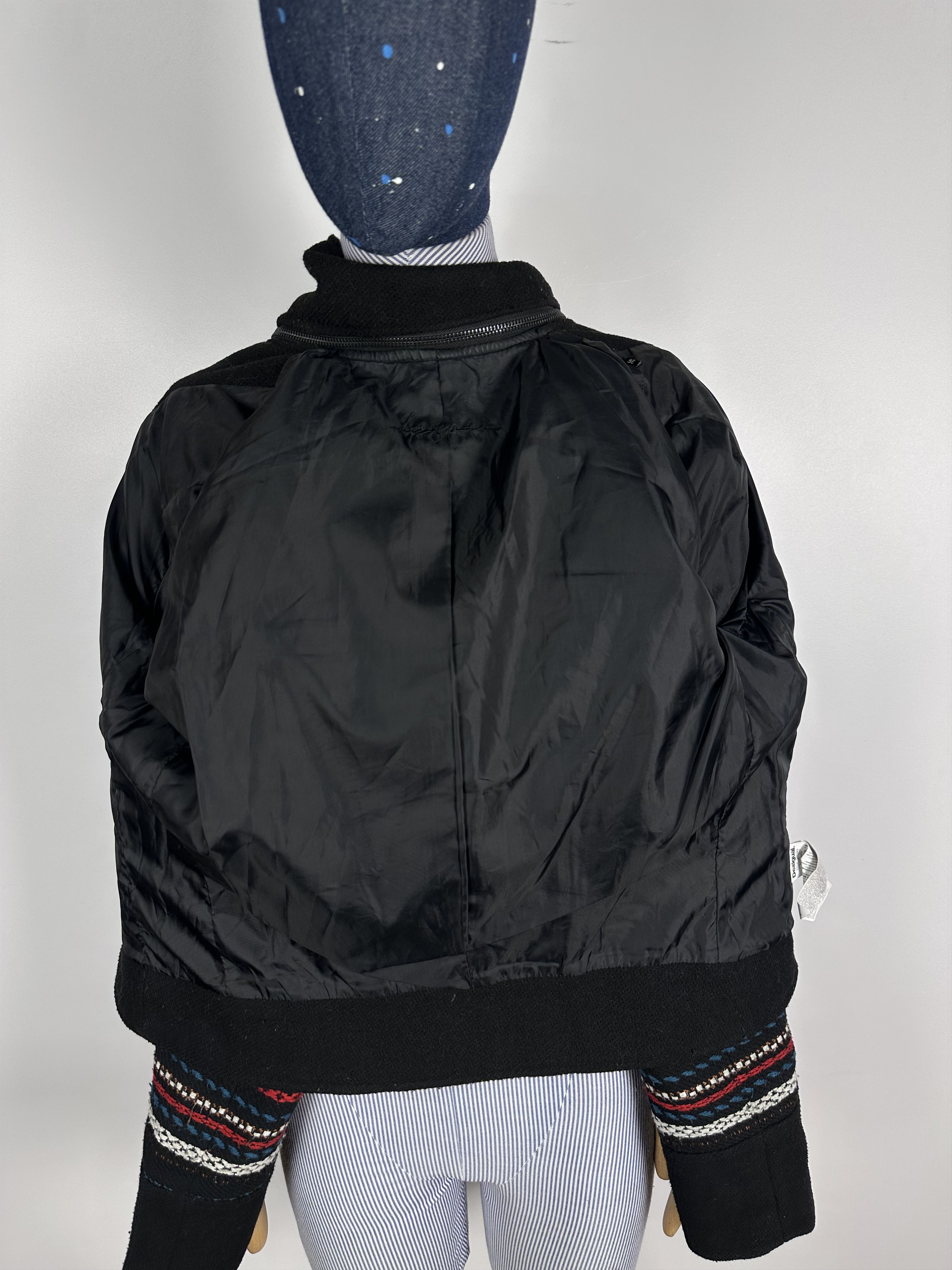 Desigual Desigual Coat Women’s Black Short Line Geometric Zip Size 36 Size XS / US 0-2 / IT 36-38 - 9 Thumbnail