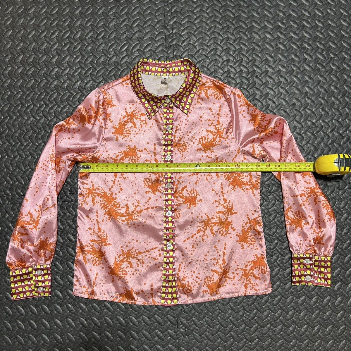 Other OC Order Plus Silky Button Down Shirt Geometric Womens Small Size S / US 4 / IT 40 - 5 Thumbnail