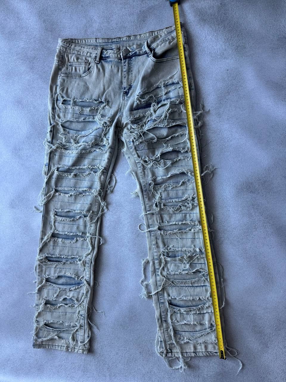 Jean Washed Stacked Distressed Ripped Skinny Jeans Size US 36 / EU 52 - 9 Thumbnail