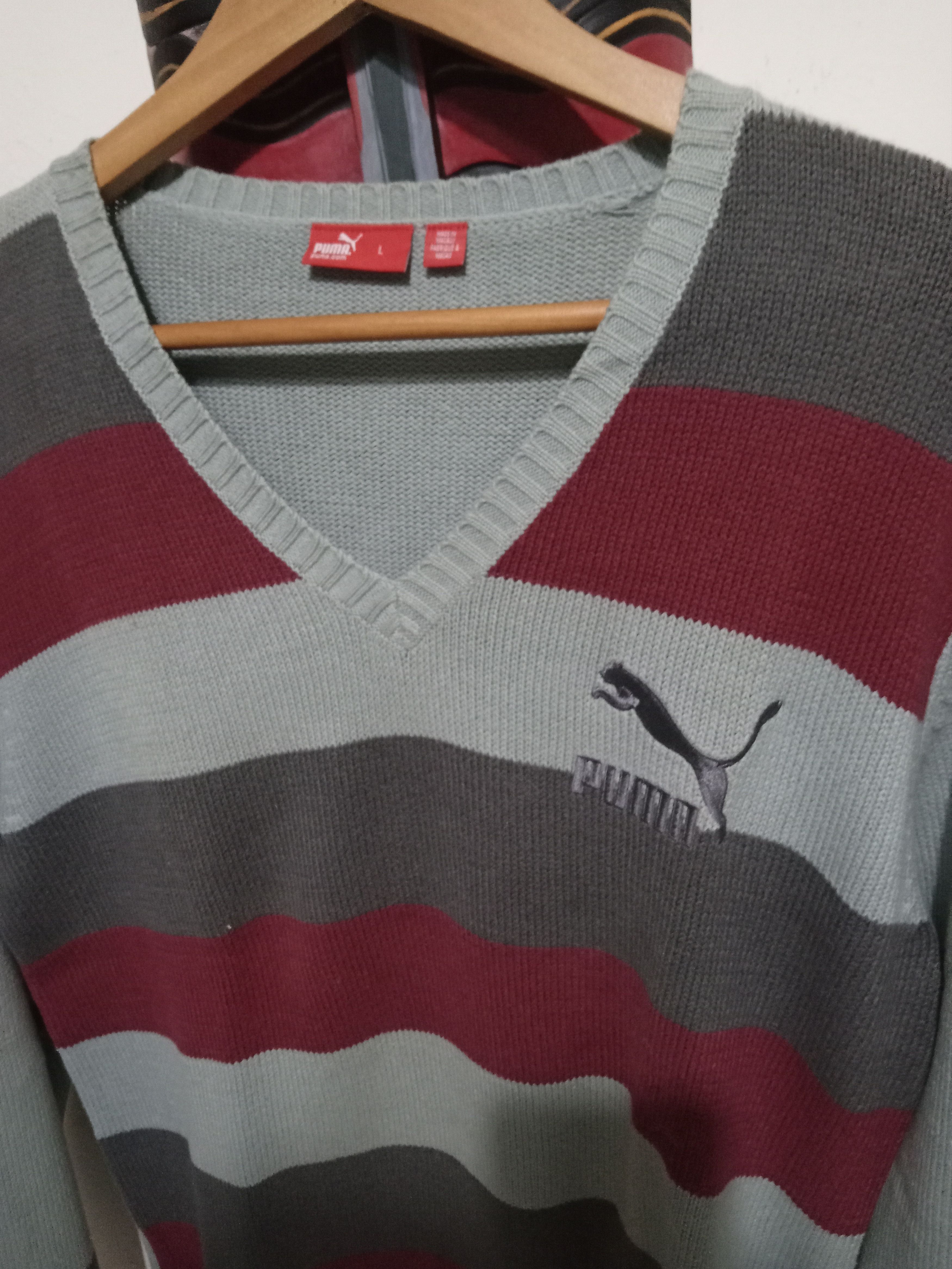 image of Sweeter Puma V Neck Very Goods Originals in Maroon Gray Darkgrey, Men's (Size Large)