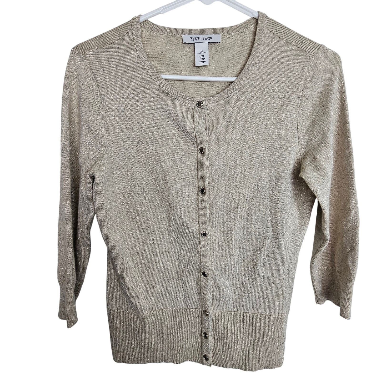 White House Black Market White House Black Market Metallic Cardigan Sweater XS Snap Size XS / US 0-2 / IT 36-38 - 1 Thumbnail