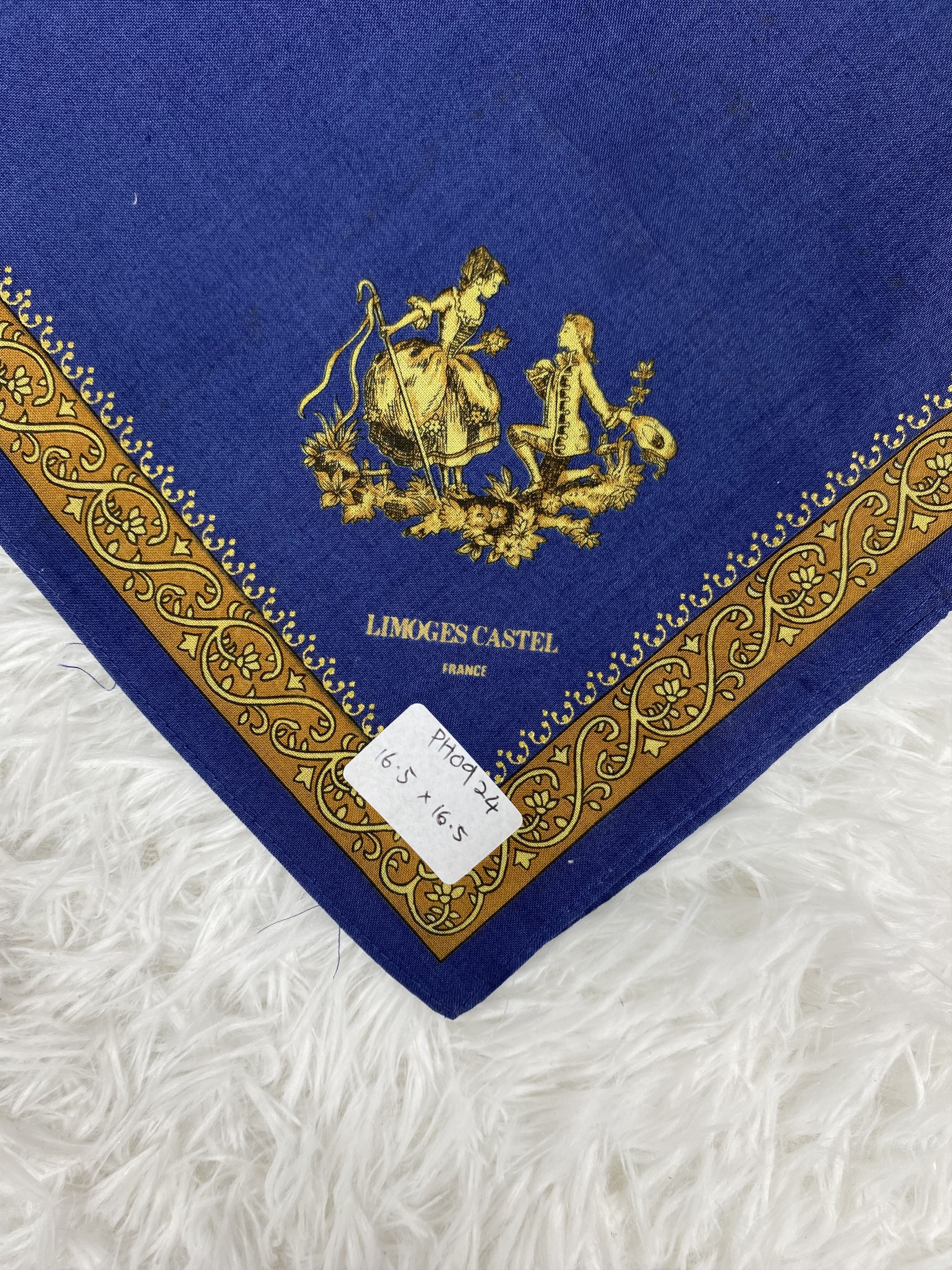 Designer × Vintage Vintage Limoges Castel Handkerchief Neckerchief PH0924 Size ONE SIZE - 3 Thumbnail