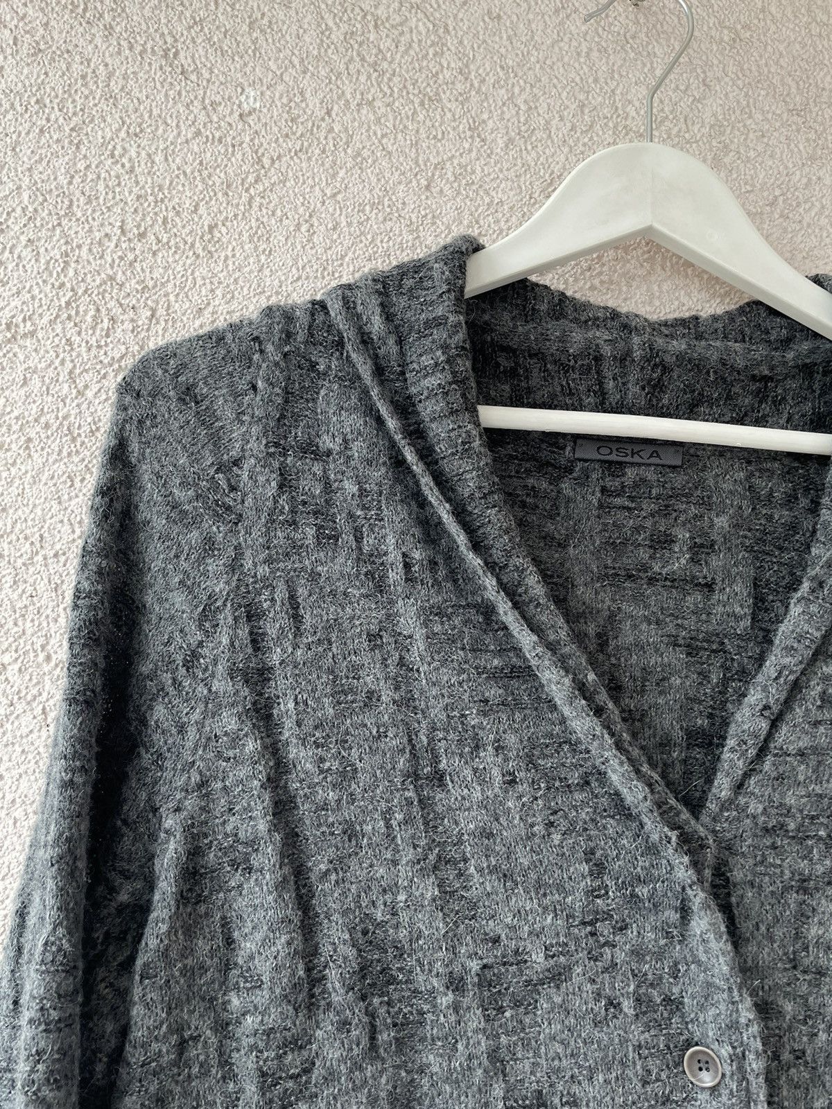 OSKA OSKA Grey Linen/Alpaca/Wool Soft Women Cardigan Size 1/S-M Size S / US 4 / IT 40 - 4 Thumbnail
