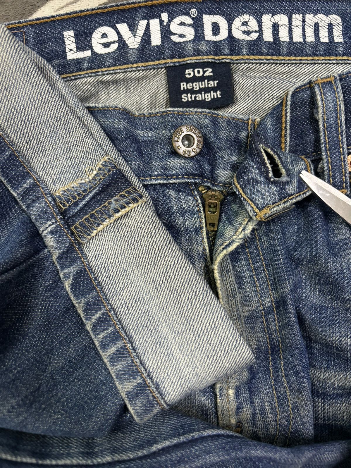 Levi's Vintage Clothing Vintage Levis 502 Mud Wash Straight Leg Distressed Jeans Size US 32 / EU 48 - 5 Thumbnail