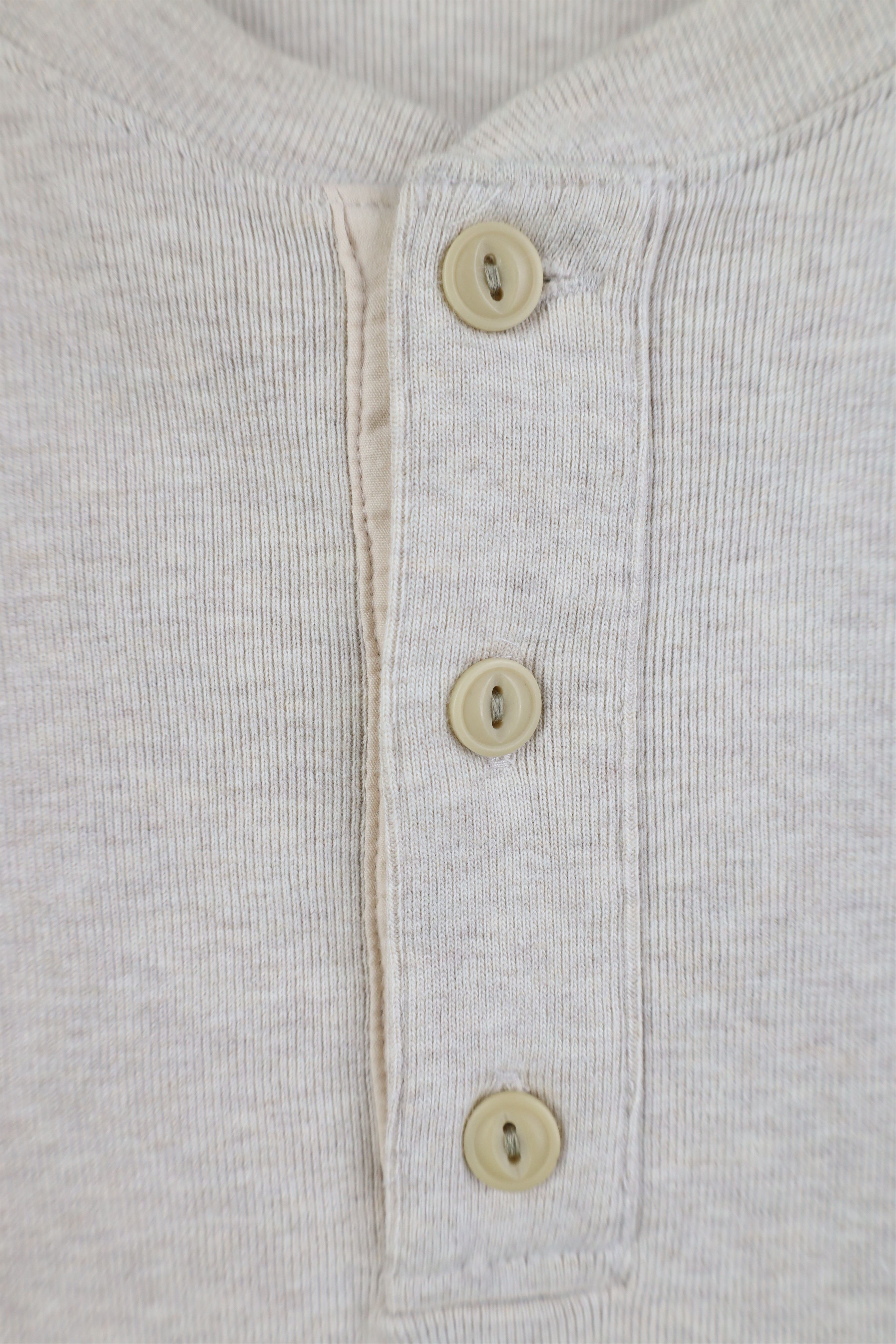 Gap Vintage 90s Gap Ribbed Knit Thermal Henley T-Shirt Beige Size US M / EU 48-50 / 2 - 5 Thumbnail