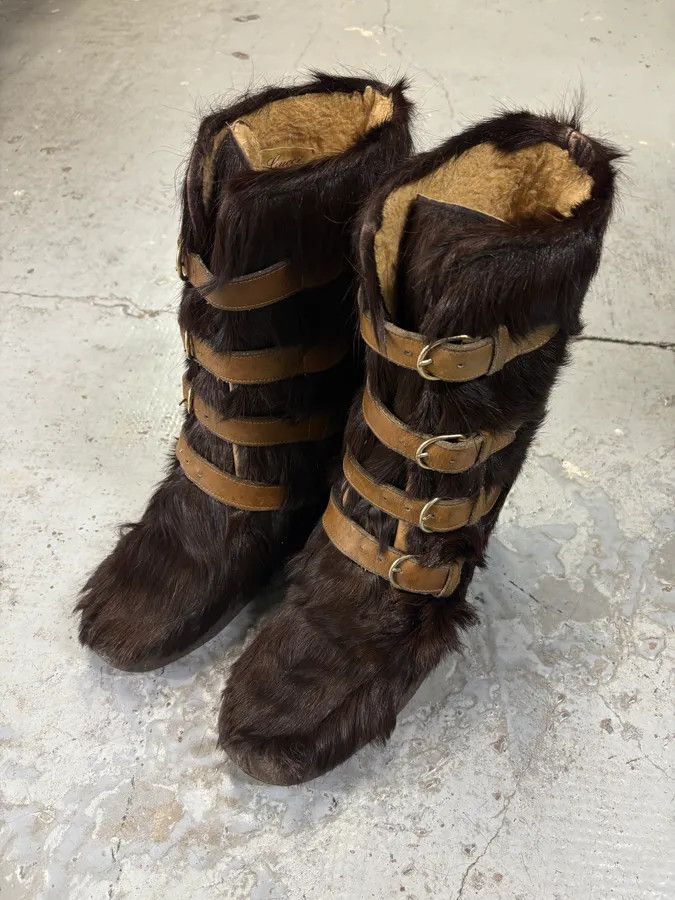 Gucci 2000s Gucci Brown Fur Scratch Boots Size US 11 / EU 44 - 3 Thumbnail