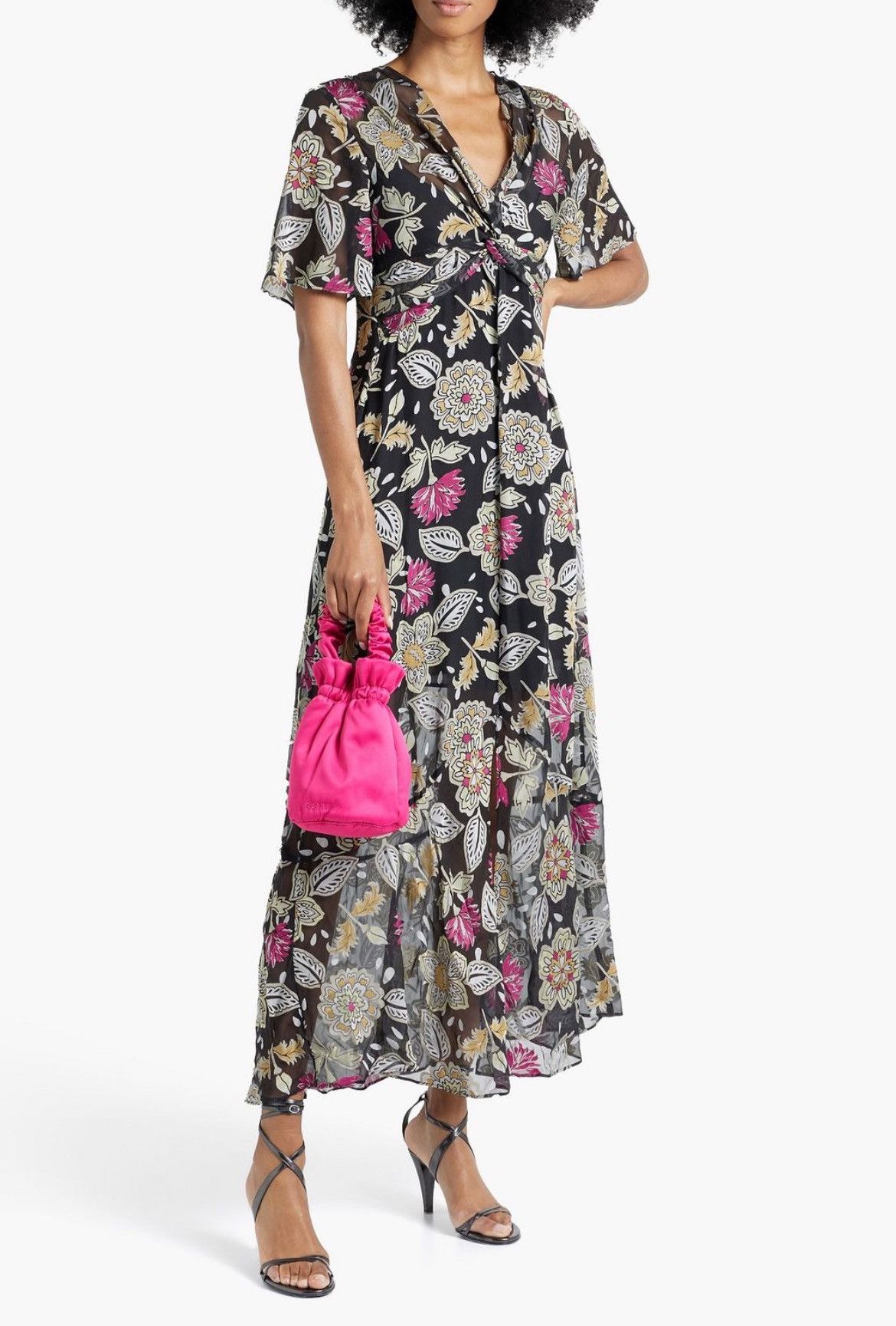 Rag & Bone Rag & Bone Tamar Twist Front Floral Chiffon Asymmetrical Size M / US 6-8 / IT 42-44 - 5 Thumbnail