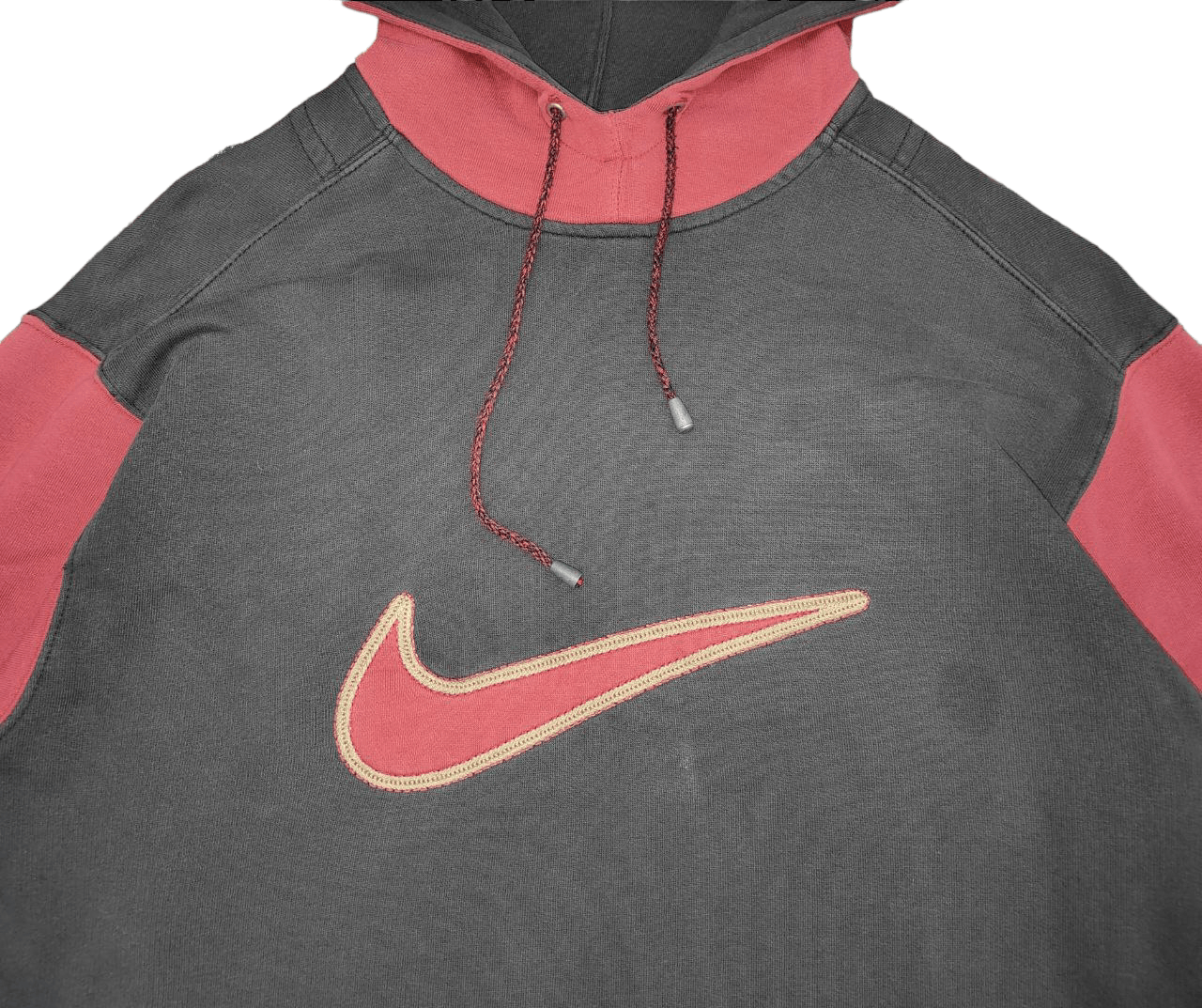 Nike 90s Vintage Nike Oversized Big Swoosh Faded Hoodie Size US S / EU 44-46 / 1 - 3 Thumbnail