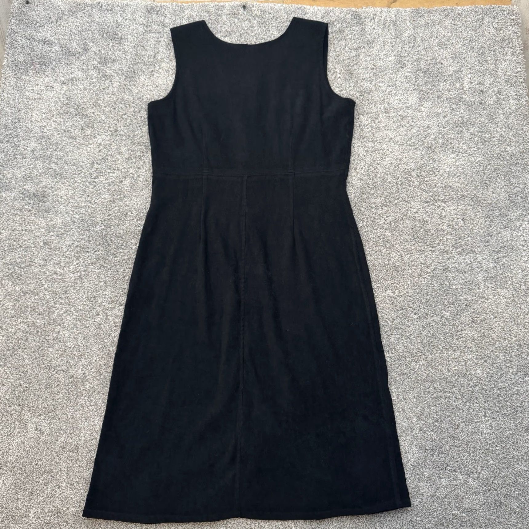 Velour VINTAGE Selene Sport Dress Midi Velour Layering Witchy Whimsigoth 90s K Y2K Black M Women Sleeveless Button Pockets Satin Lining Pockets Size M / US 6-8 / IT 42-44 - 8 Thumbnail