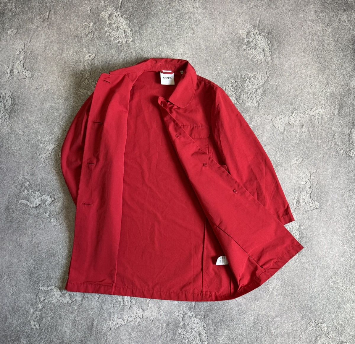 Aspesi × Designer Aspesi M button up red jacket light coat Size M / US 6-8 / IT 42-44 - 7 Thumbnail