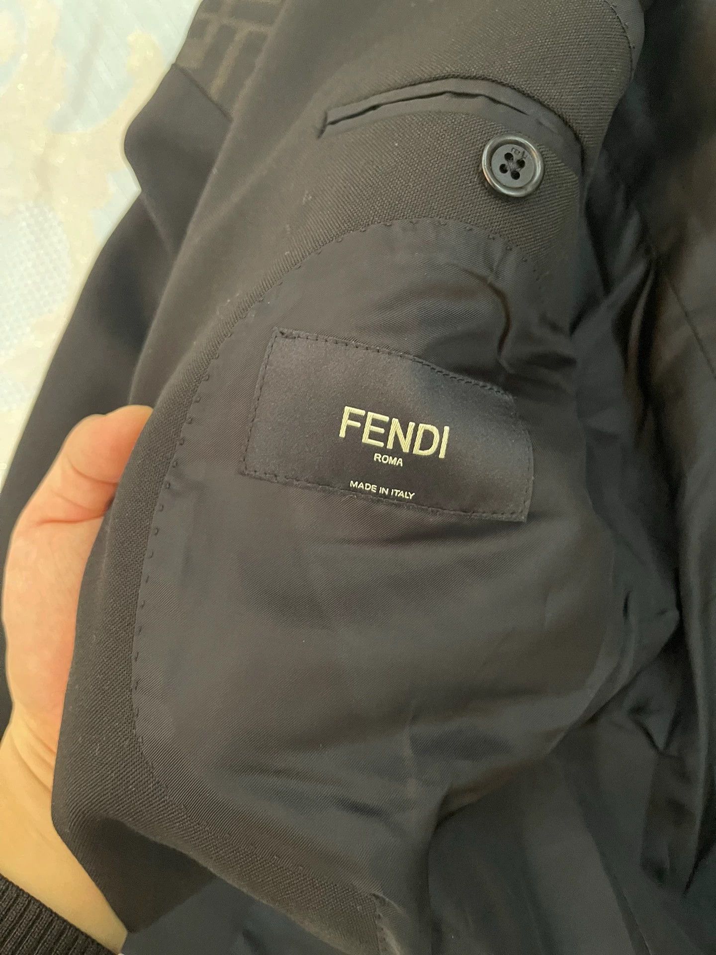 Fendi Fendi Wool Suit 50 Black FF Monogram Classic Size 50R - 4 Thumbnail