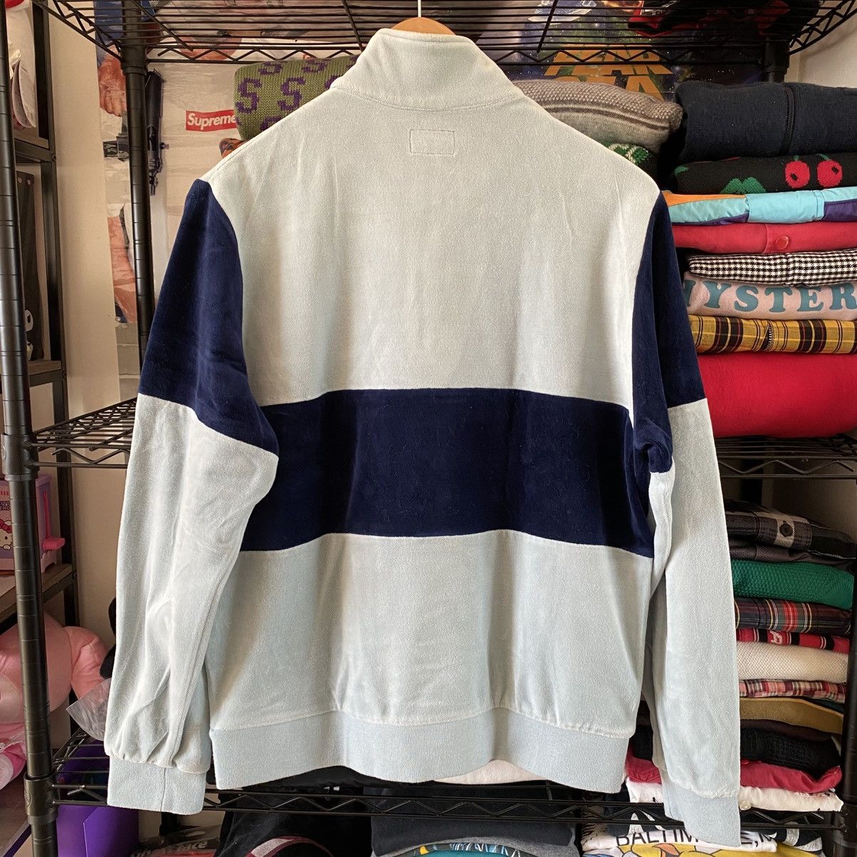 Supreme Supreme Velour Half Zip Pullover Baby Blue 2017 Size US M / EU 48-50 / 2 - 5 Thumbnail