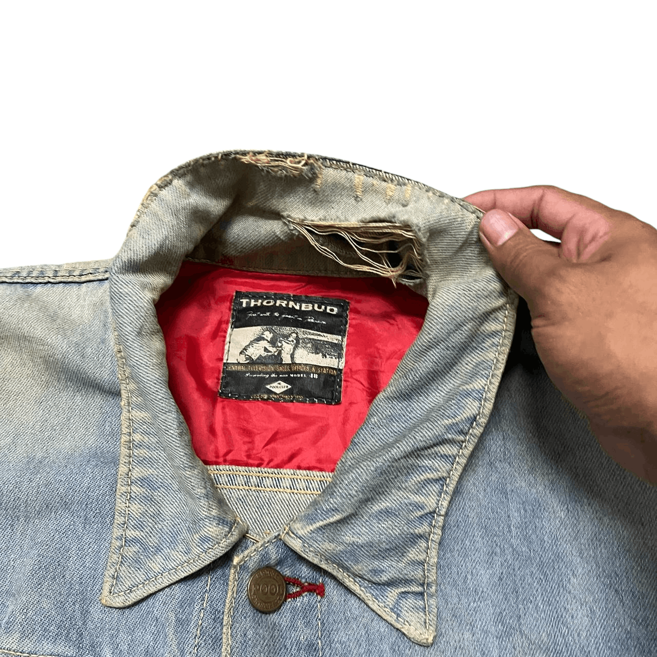 Japanese Brand Vintage Thornbud Pool Club Boxy Distressed Denim Jacket Size US M / EU 48-50 / 2 - 5 Thumbnail