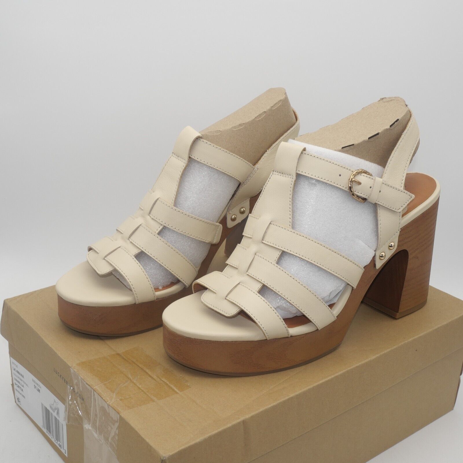 Lucky Brand NEW Lucky Brand Imana Leather Ankle Strap Sandals Heels Size US 9.5 / IT 39.5 - 1 Thumbnail