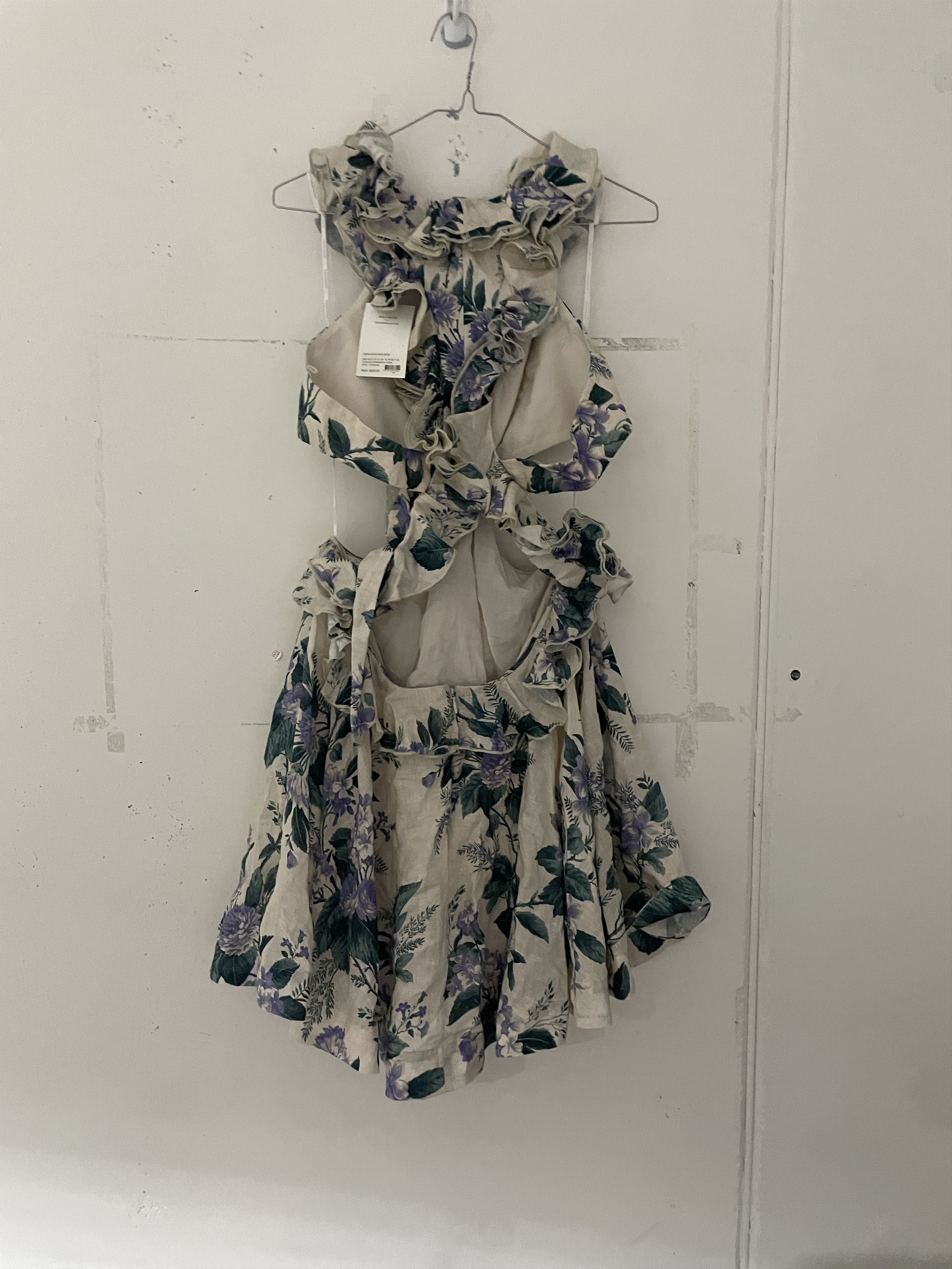 Zimmermann Cassia Ruffle Mini Dress Size L / US 10 / IT 46 - 6 Thumbnail
