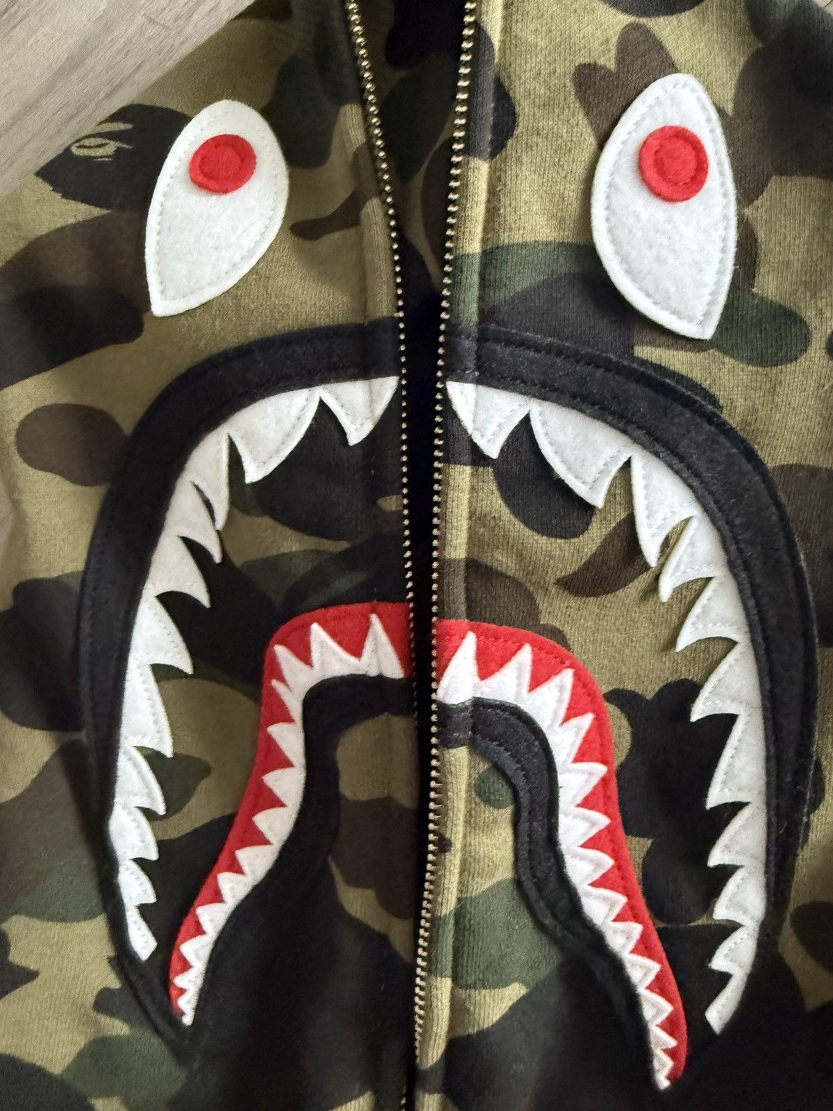 Bape Bape Green First Camo PONR Shark Full Zip Size US L / EU 52-54 / 3 - 3 Thumbnail
