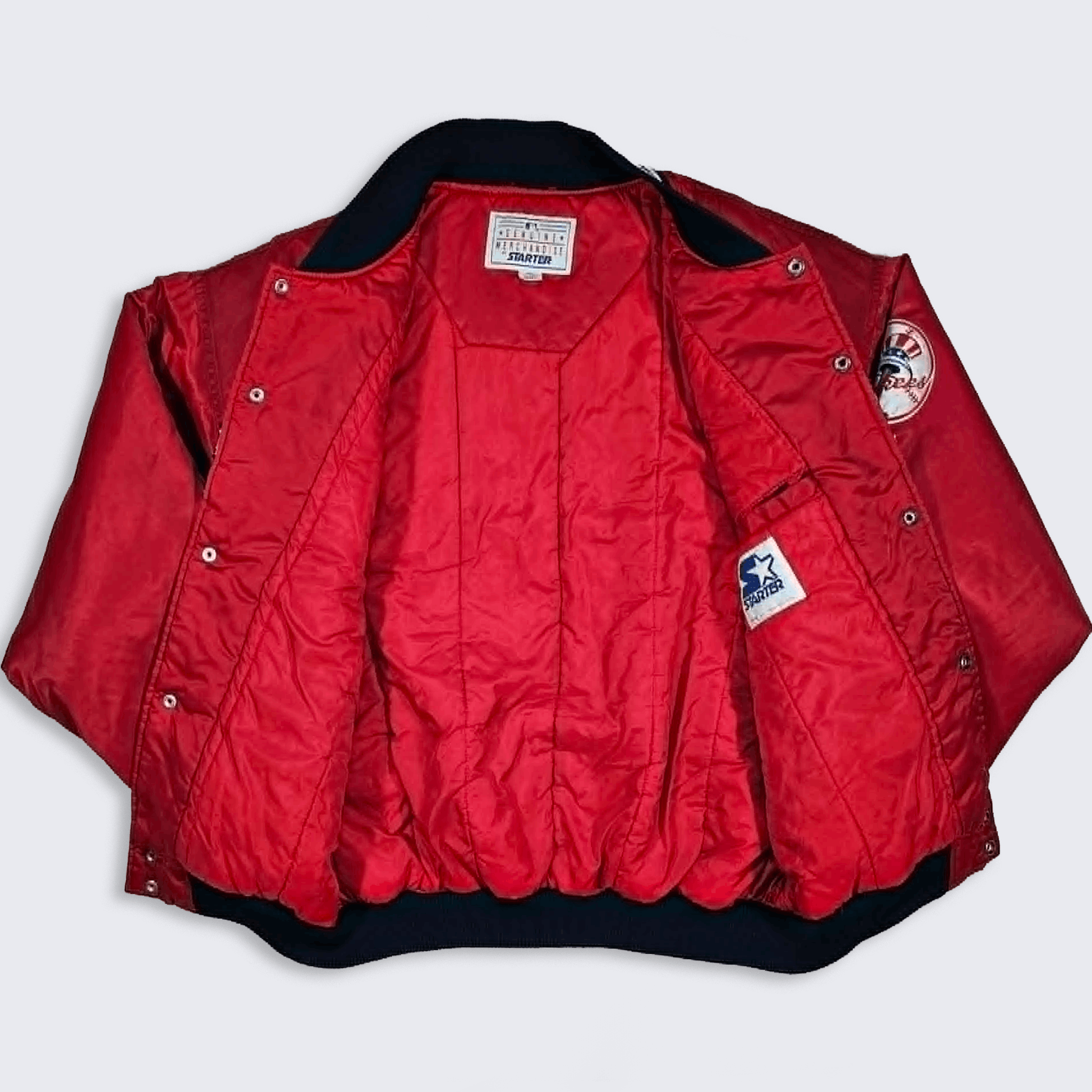 MLB New York Yankees Vintage 90s Starter Satin Bomber Jacket Size US XL / EU 56 / 4 - 3 Thumbnail