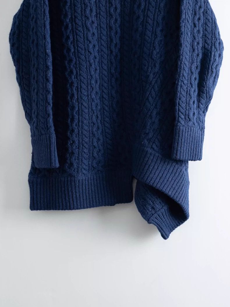 Yohji Yamamoto Yohji Yamamoto Sapphire Blue Long Twisted Aran Sweater 2501 Size US M / EU 48-50 / 2 - 4 Thumbnail