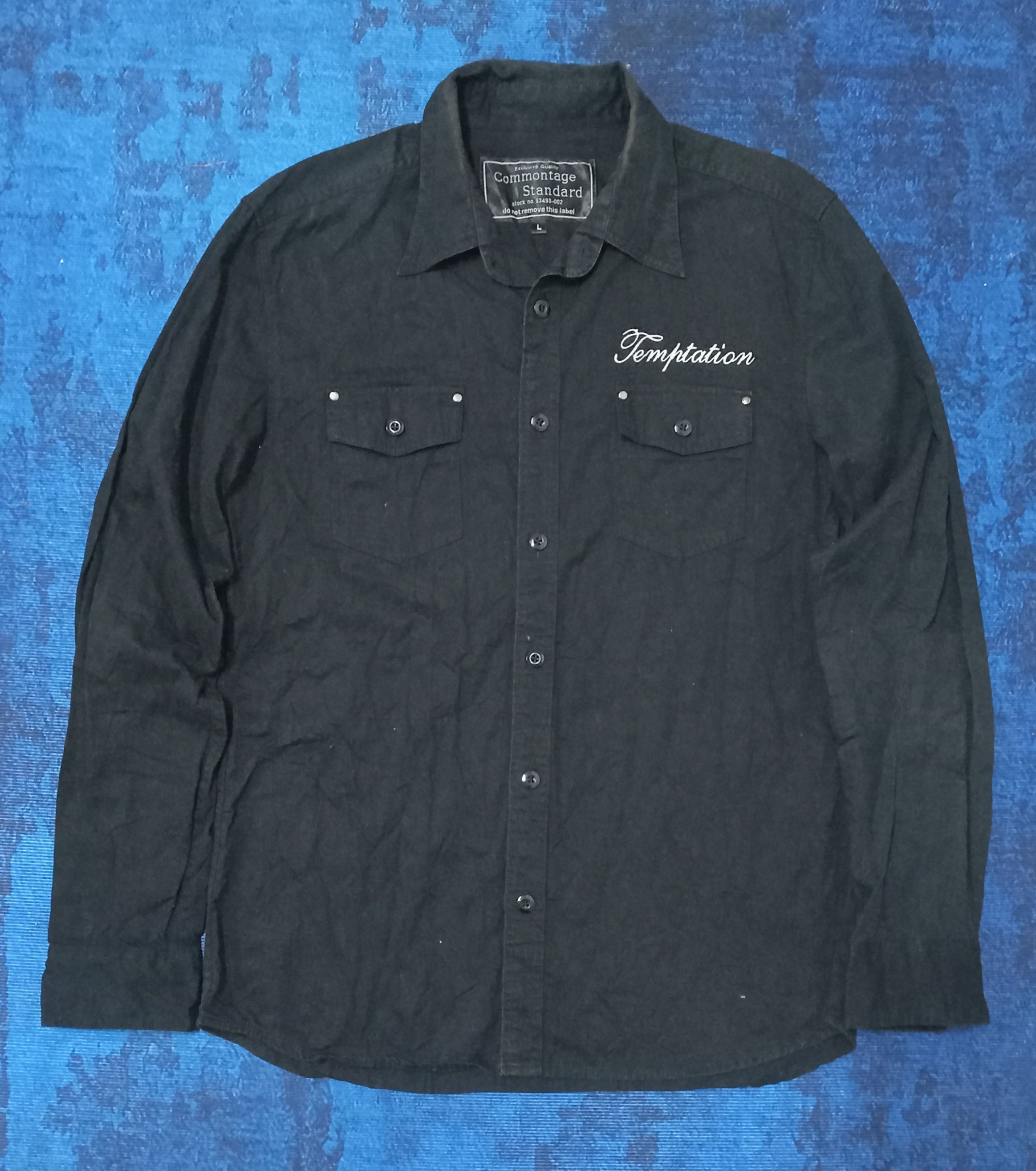 Japanese Brand black peace now button up bat collar shirt | Grailed