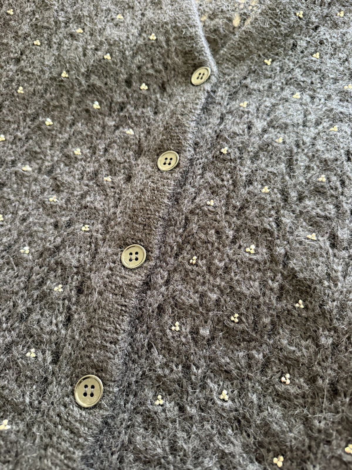 Saint Laurent Paris FW15 Saint Laurent studded mohair black cardigan glass Hedi Size US M / EU 48-50 / 2 - 22 Thumbnail