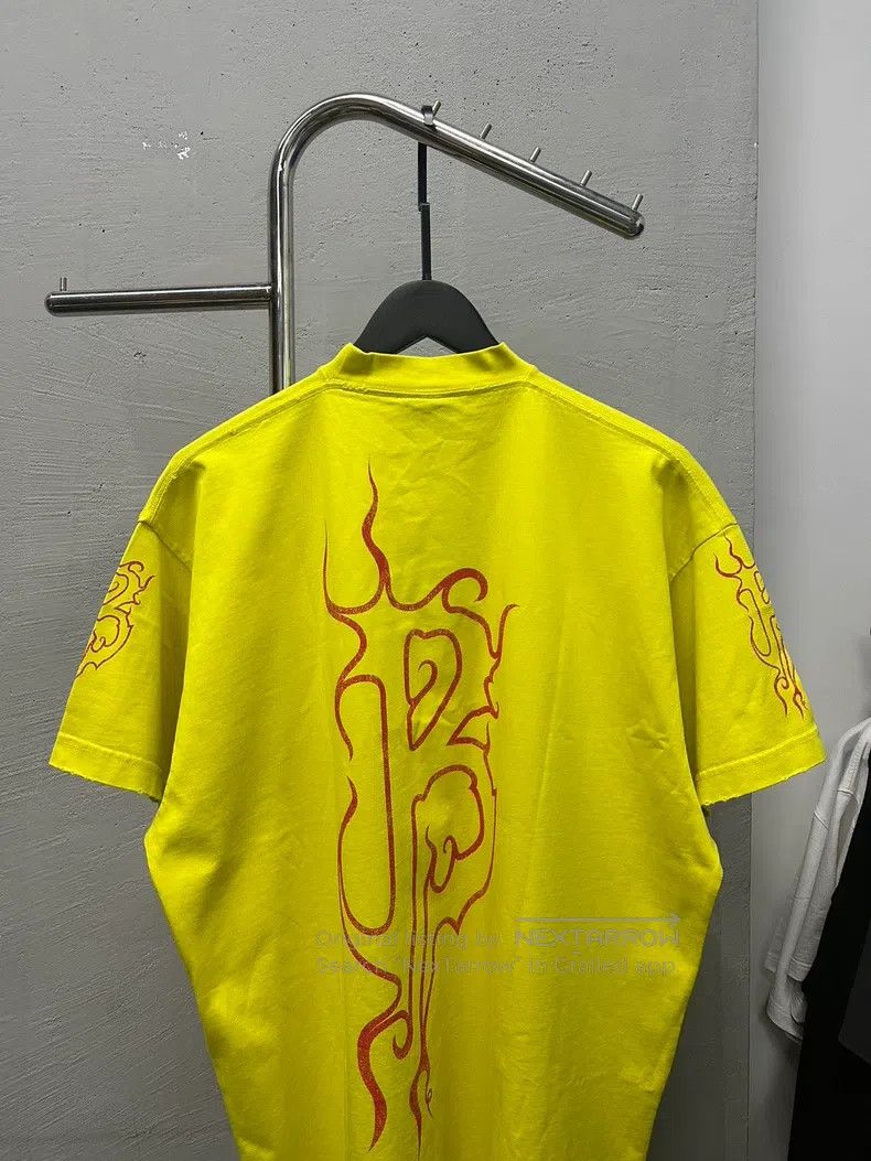 Balenciaga Balenciaga Yellow Flame Letter Short Sleeve T-Shirt Size US S / EU 44-46 / 1 - 7 Thumbnail