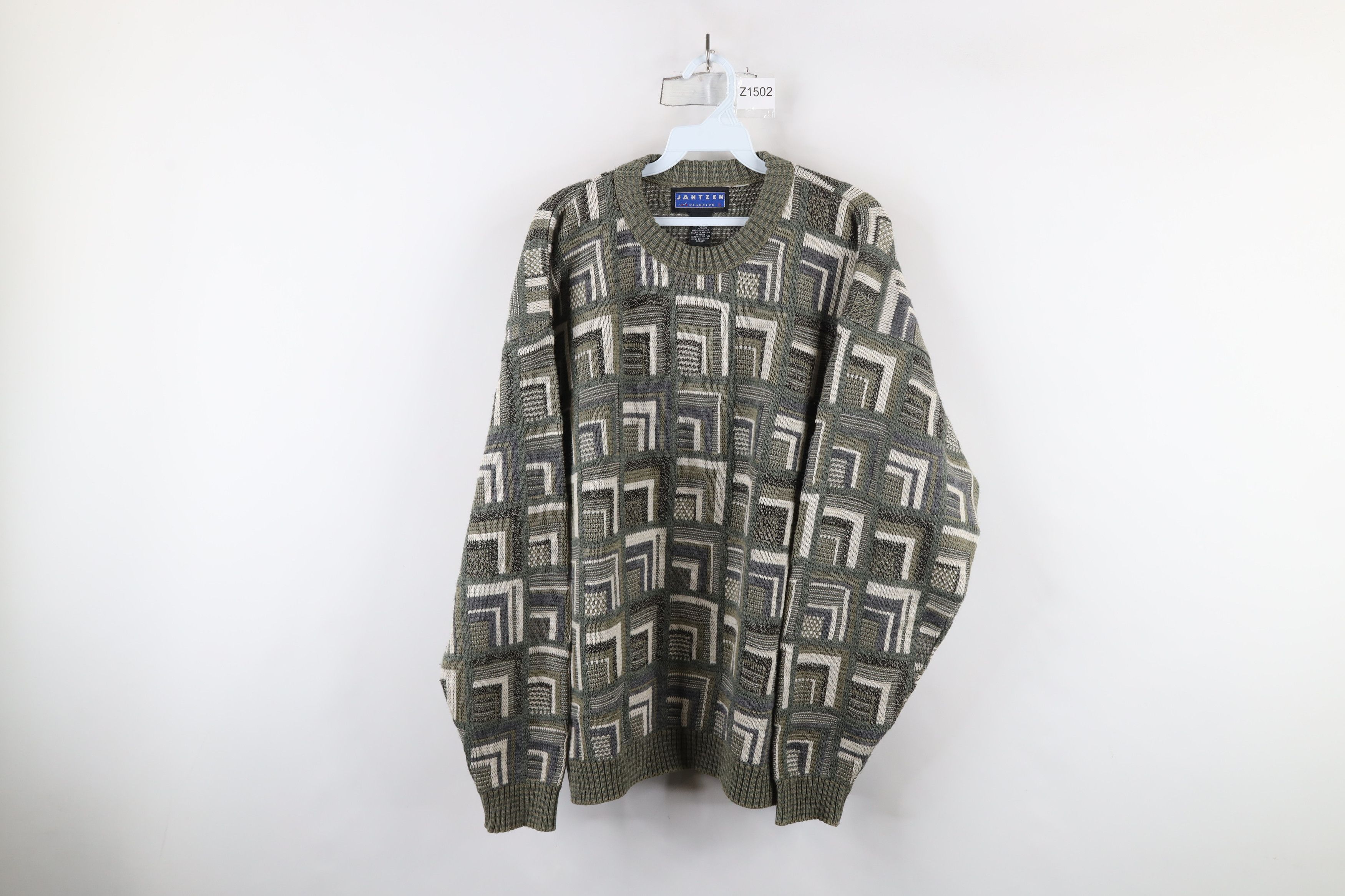 Vintage Vintage 90s Streetwear Trippy Knit Crewneck Sweater Acrylic Size US L / EU 52-54 / 3 - 1 Thumbnail