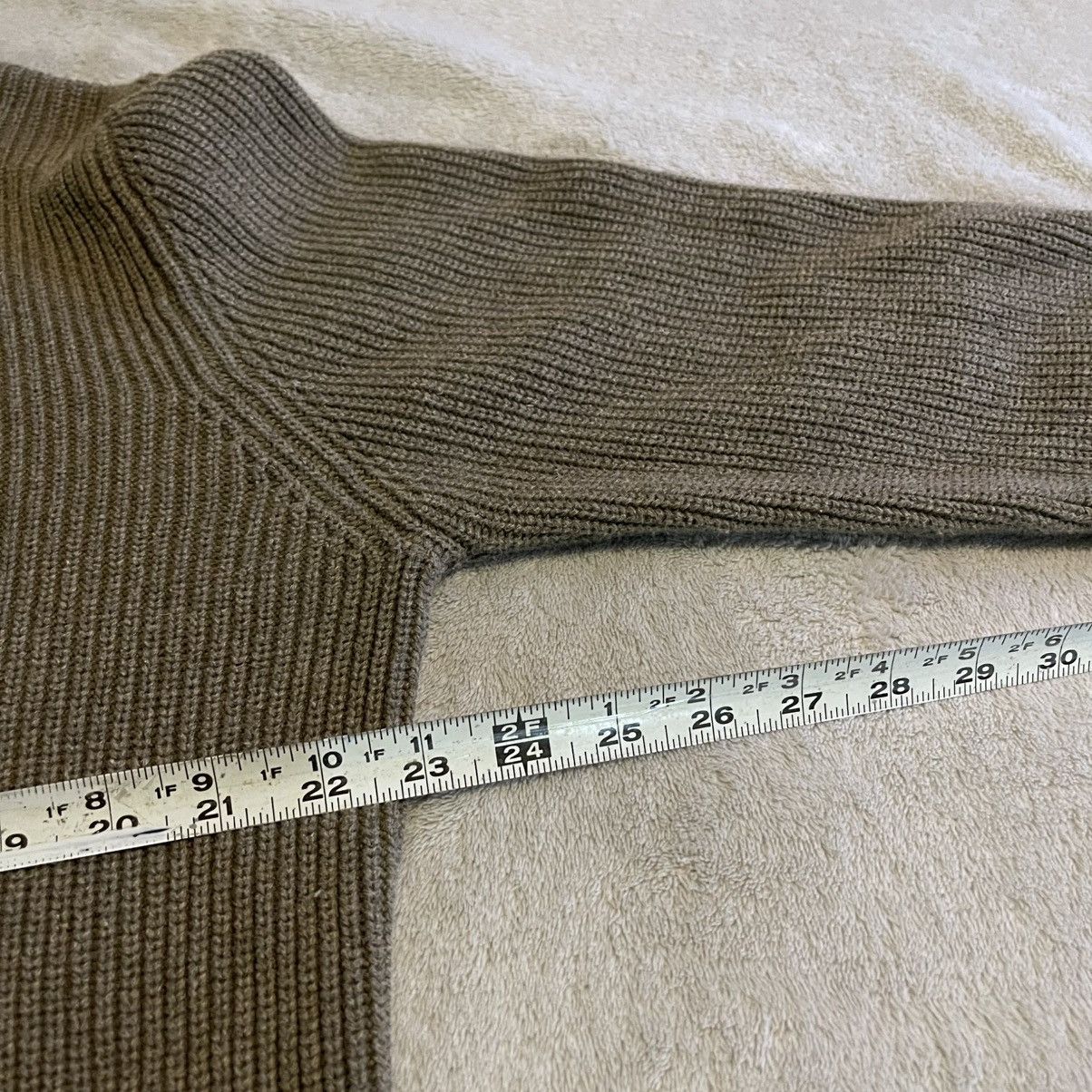 Springfield Springfield Men 2XL Brown Cotton 1/4 Zip Ribbed Knit Sweater Size US XXL / EU 58 / 5 - 8 Thumbnail
