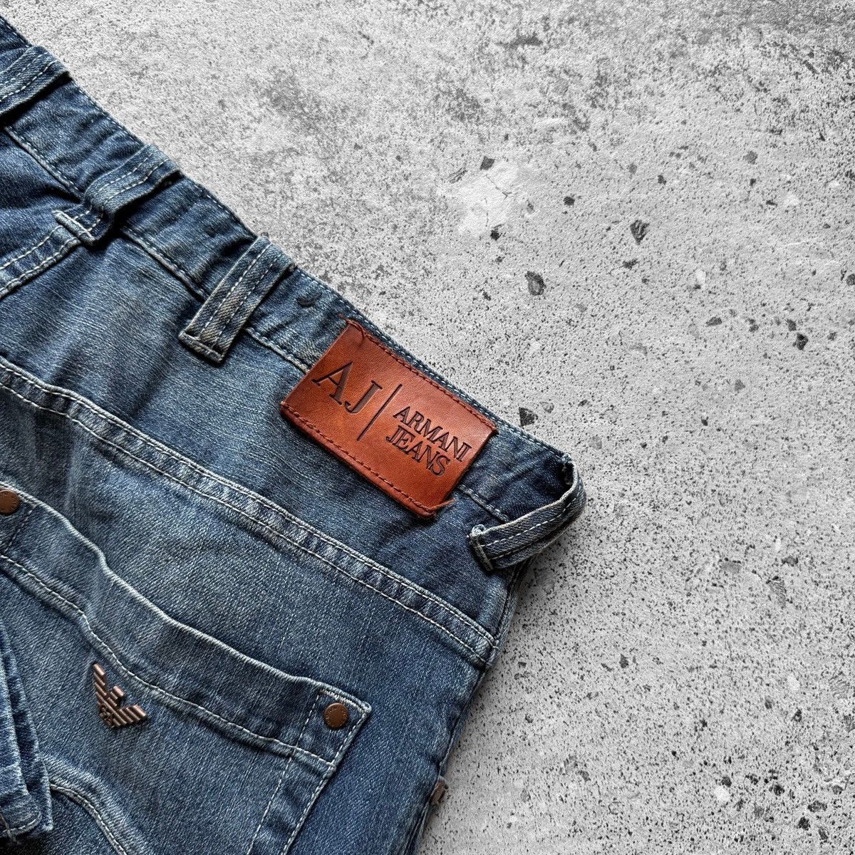 Armani × Emporio Armani Armani Mens Blue Denim Jeans Slim J08 Casual Button Closure Size US 31 - 6 Thumbnail