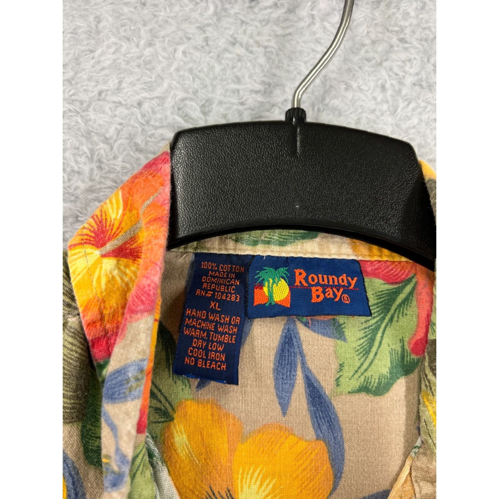 Vintage VINTAGE Roundy Bay Mens Hawaiian Shirt XL Orange Button-Up Hibiscus Cotton Size US XL / EU 56 / 4 - 3 Thumbnail