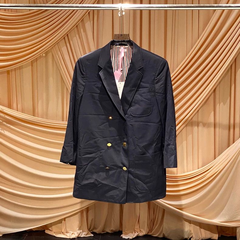 Thom Browne Thom Browne Double-breasted gold buttoned suit jacket Size 40S - 1 Thumbnail