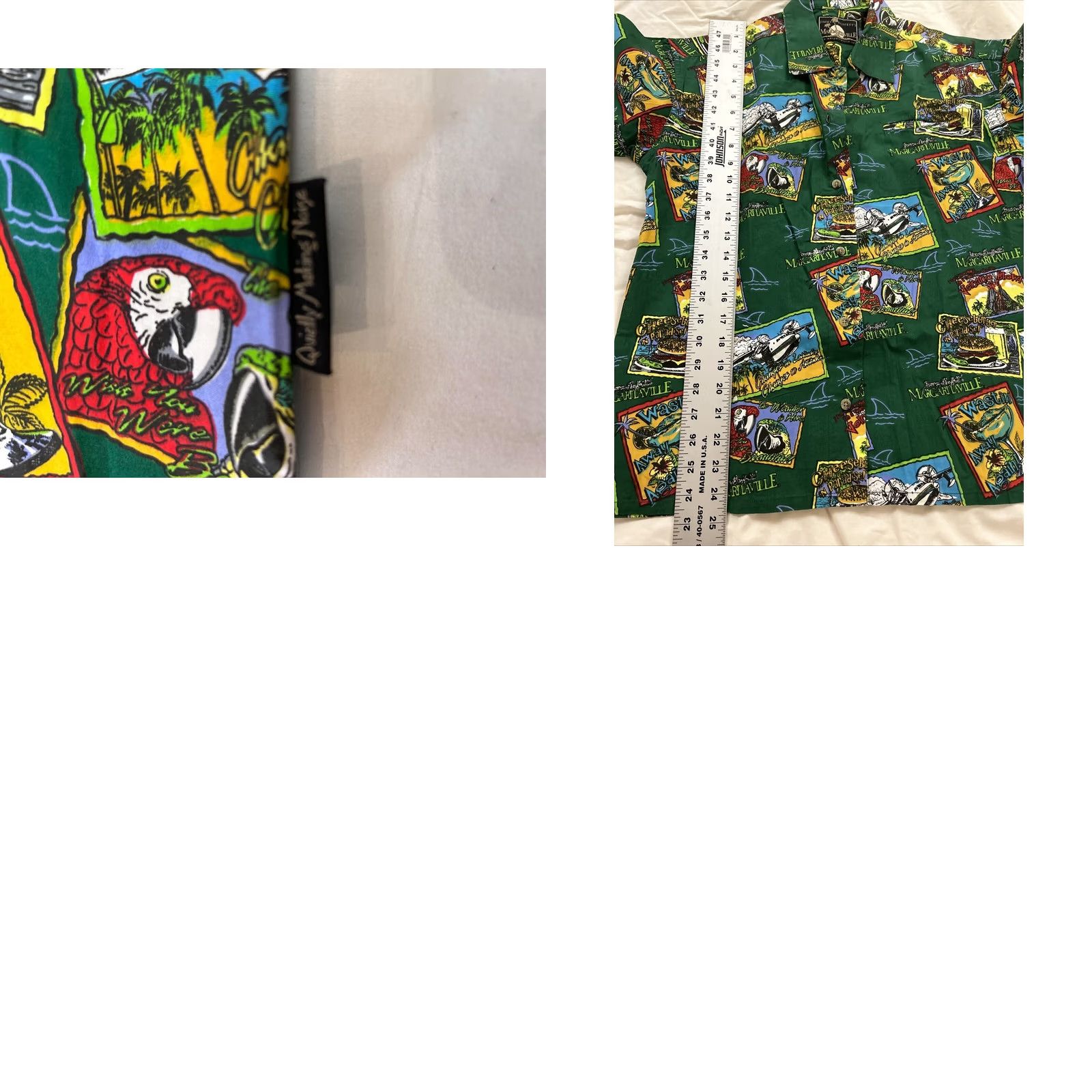 Vintage Margaritaville Womens Button Down Hawaiian Shirt Medium Green Shirt Size M / US 6-8 / IT 42-44 - 8 Thumbnail