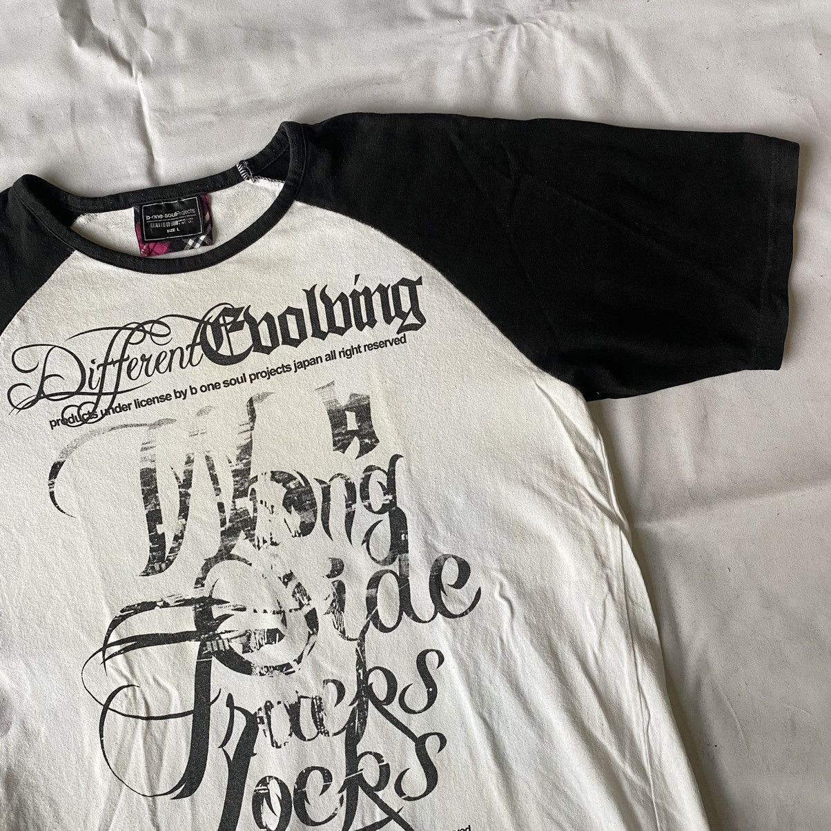 Japanese Brand × Vintage Japanese Streetwear B-One Soul Projects Two Tone Tees Size US L / EU 52-54 / 3 - 4 Thumbnail