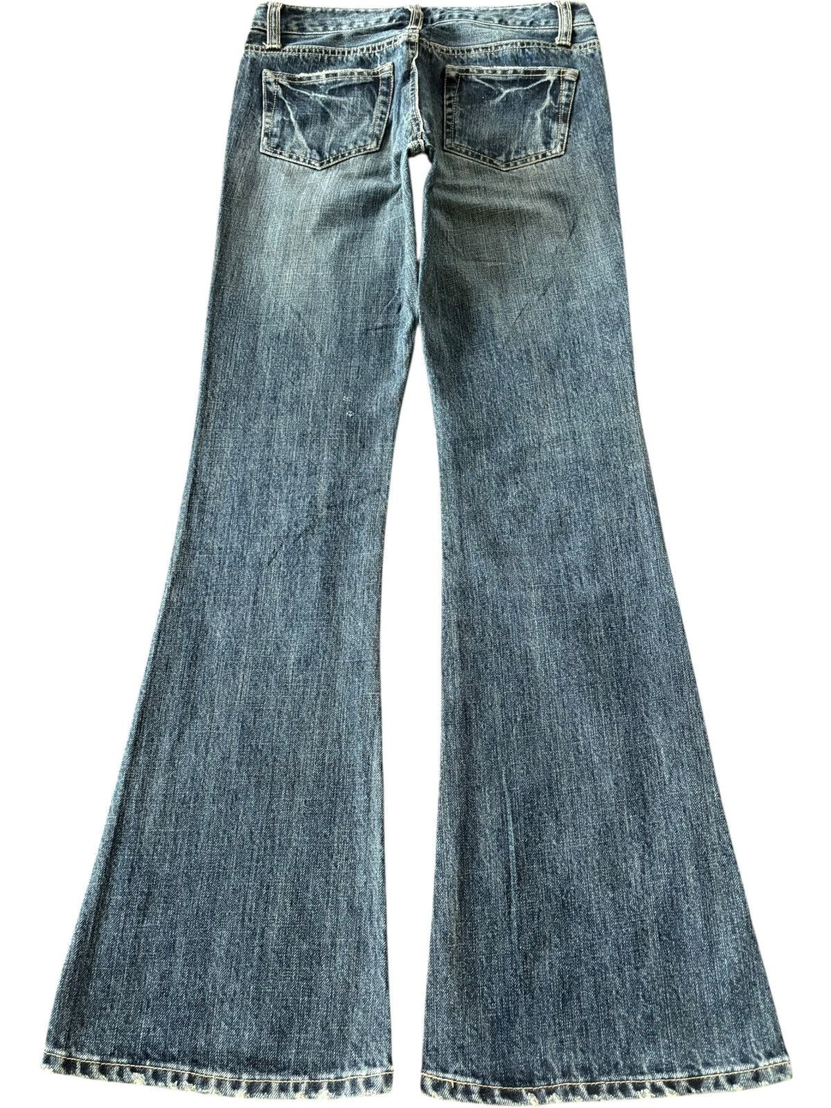 Hysteric Glamour Vintage Japanese Oririn Printed Distress Flare Jeans Size 26" / US 2 / IT 38 - 2 Thumbnail