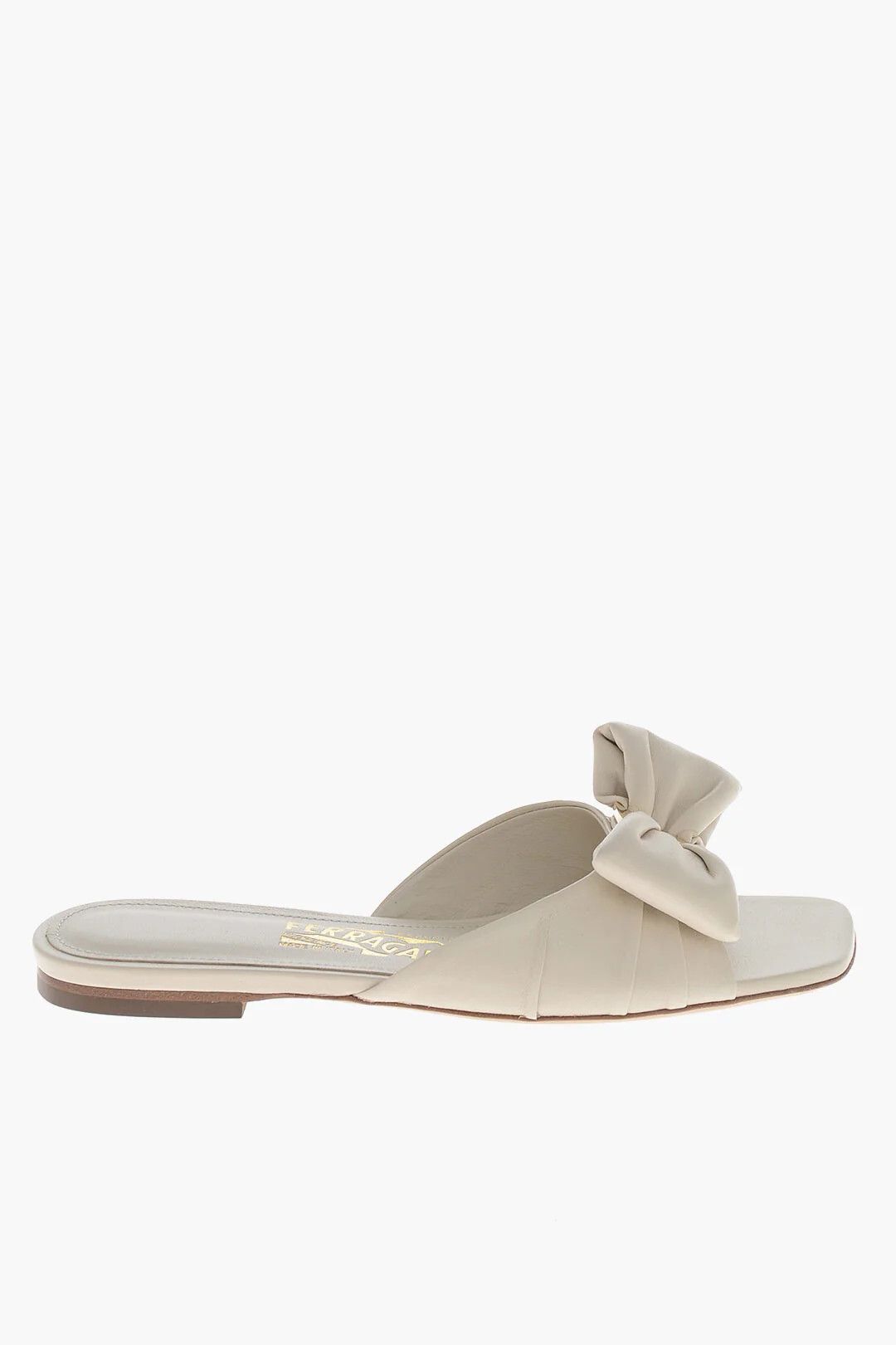 Salvatore Ferragamo og1mm0426 Leather Slide Sandals in White Size US 5 / IT 35 - 1 Thumbnail
