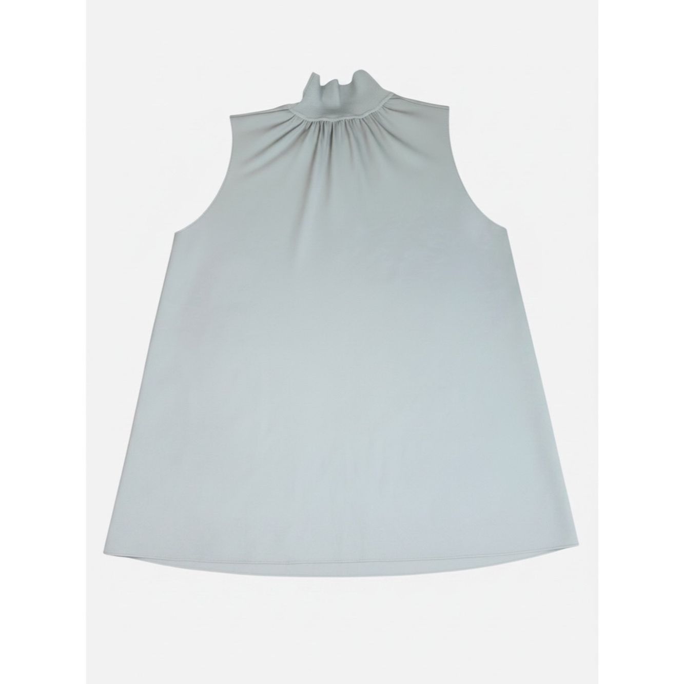 Theory New Theory Ribbed Neck Shell Silk Combo Light Grey Top Size Size M / US 6-8 / IT 42-44 - 4 Thumbnail