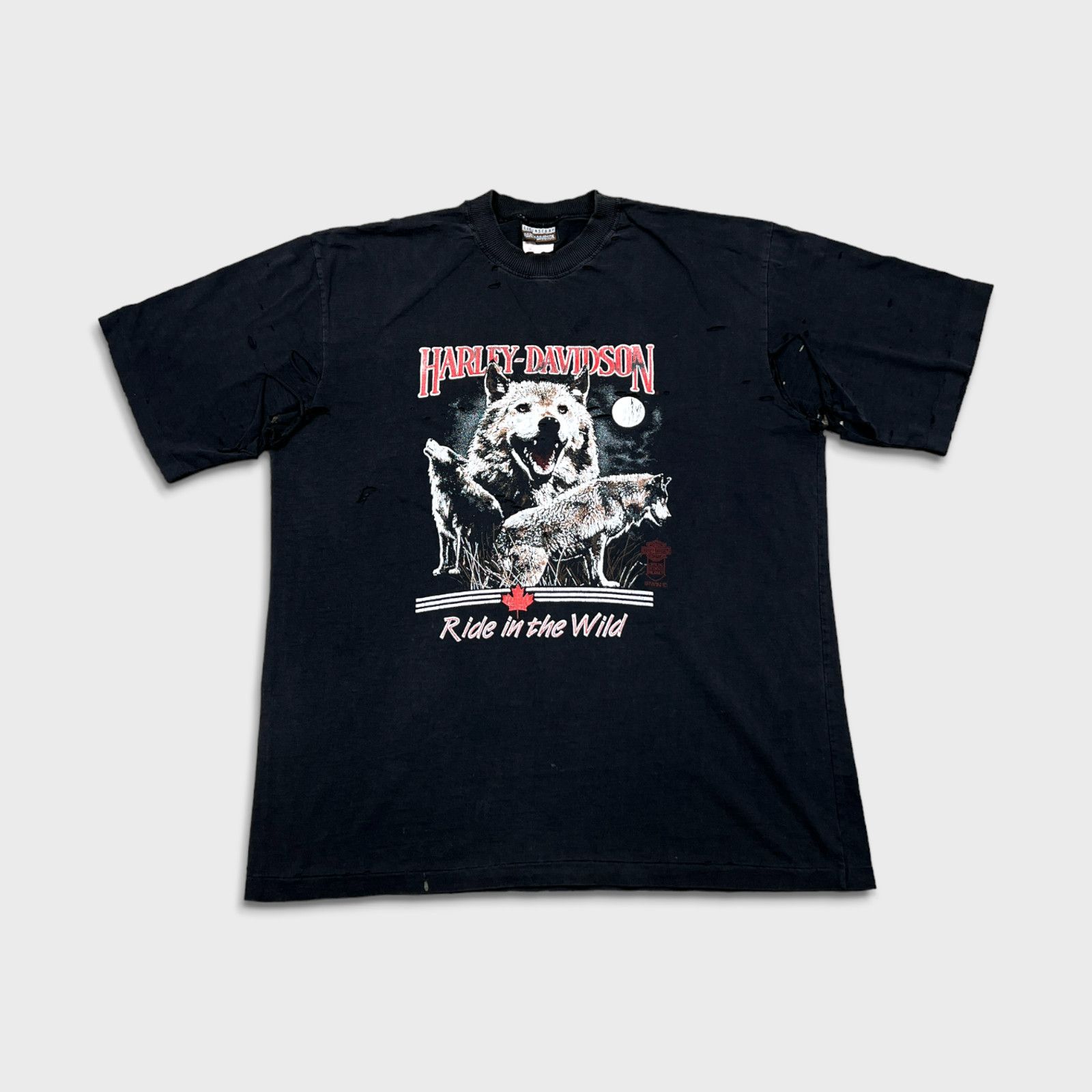 Harley Davidson × Vintage VTG 90s Harley Davidson Shirt Large Run In Wild Thrashed Tee Size US L / EU 52-54 / 3 - 1 Thumbnail
